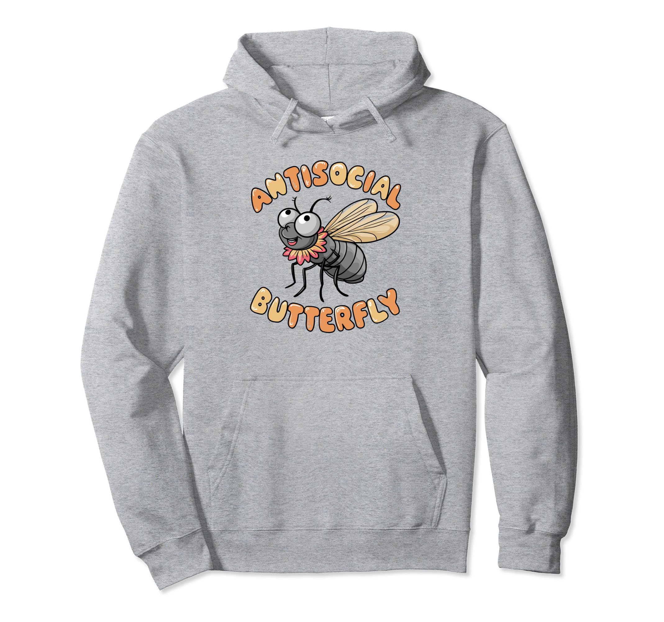Antisocial Butterfly Funny Housefly Hoodie - Novelty Apparel Men Women - T-Shirt, Sweatshirt, Hoodie