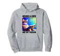 Cats And Books Are My Passion Cat Lover Hoodie - Unique Graphic Men Women - T-Shirt, Sweatshirt, Hoodie