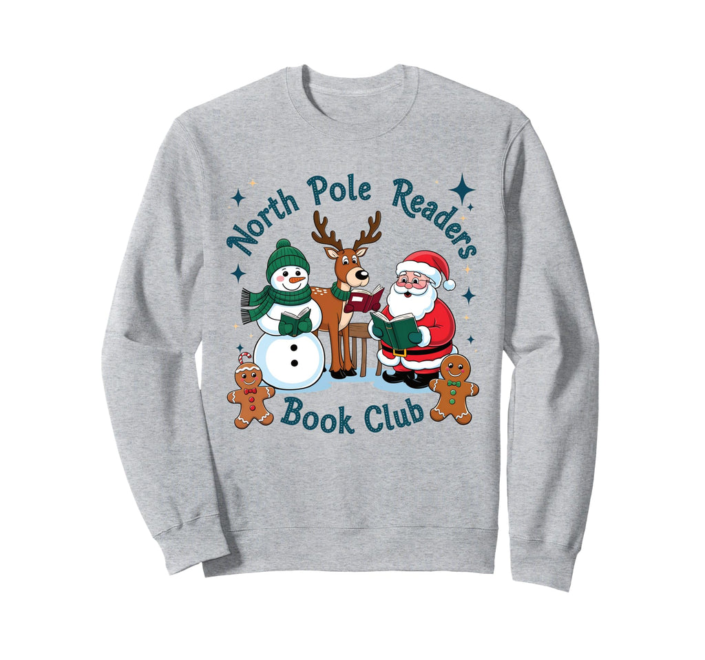 Funny North Pole Book Club Hot Cocoa Sweatshirt - Graphic Print Men Women - T-Shirt, Sweatshirt, Hoodie