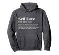 Self Love Myself Self Worth Black Hoodie - Minimalist Print for Adults - T-Shirt, Sweatshirt, Hoodie