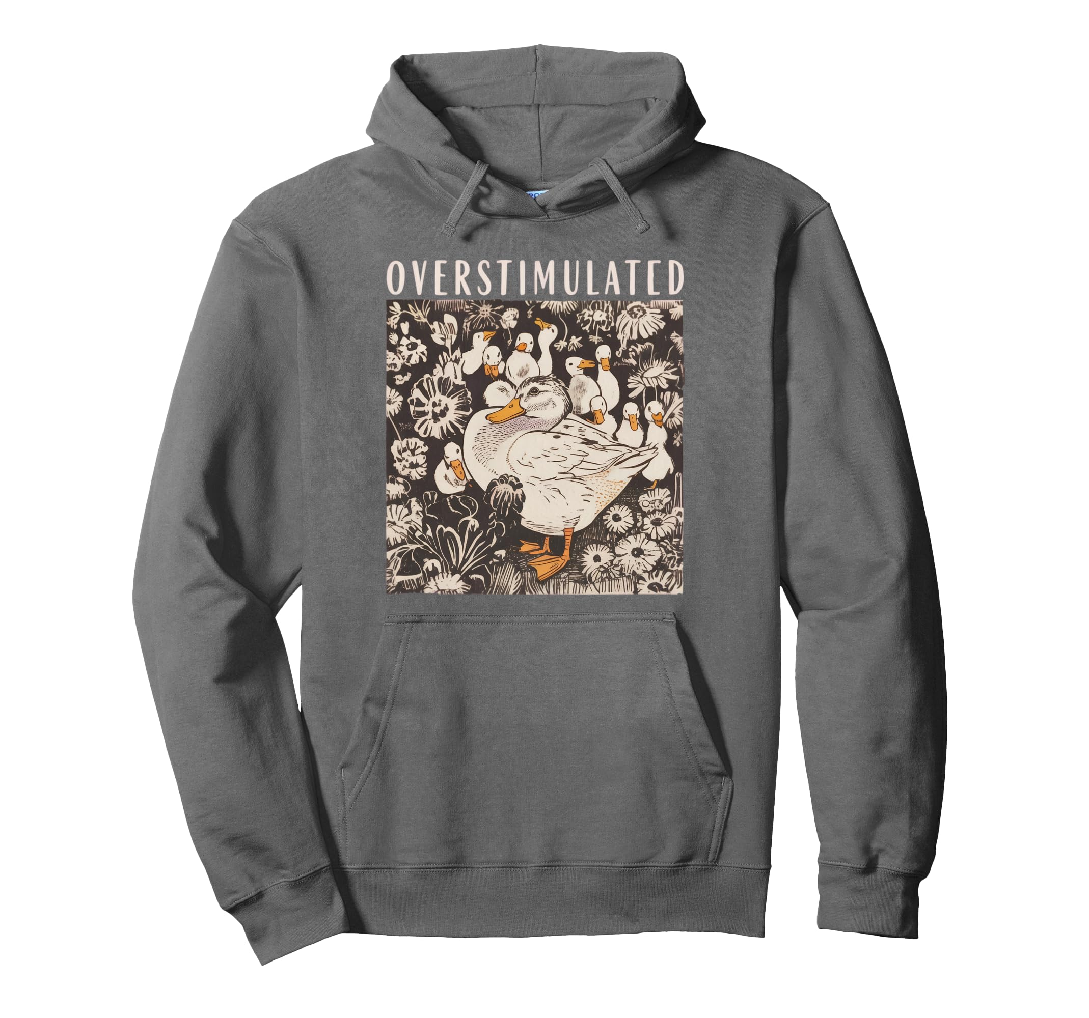 Overstimulated Mama Duck Nature Farm Hoodie - Graphic Print Men Women - T-Shirt, Sweatshirt, Hoodie