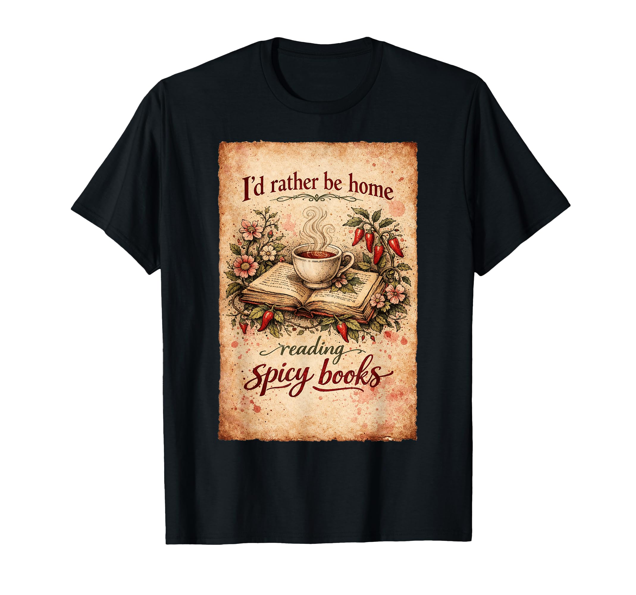 Id Rather Be Home Reading Spicy T-Shirt - Minimalist Print for Adults - T-Shirt, Sweatshirt, Hoodie