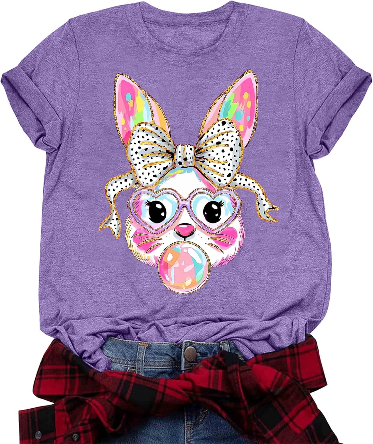 Easter Shirts for Women: Cute Bunny Shirt Leopard Rabbit Tshirt Easter Egg Hunt Funny Graphic Tee Tops - T-Shirt, Sweatshirt, Hoodie