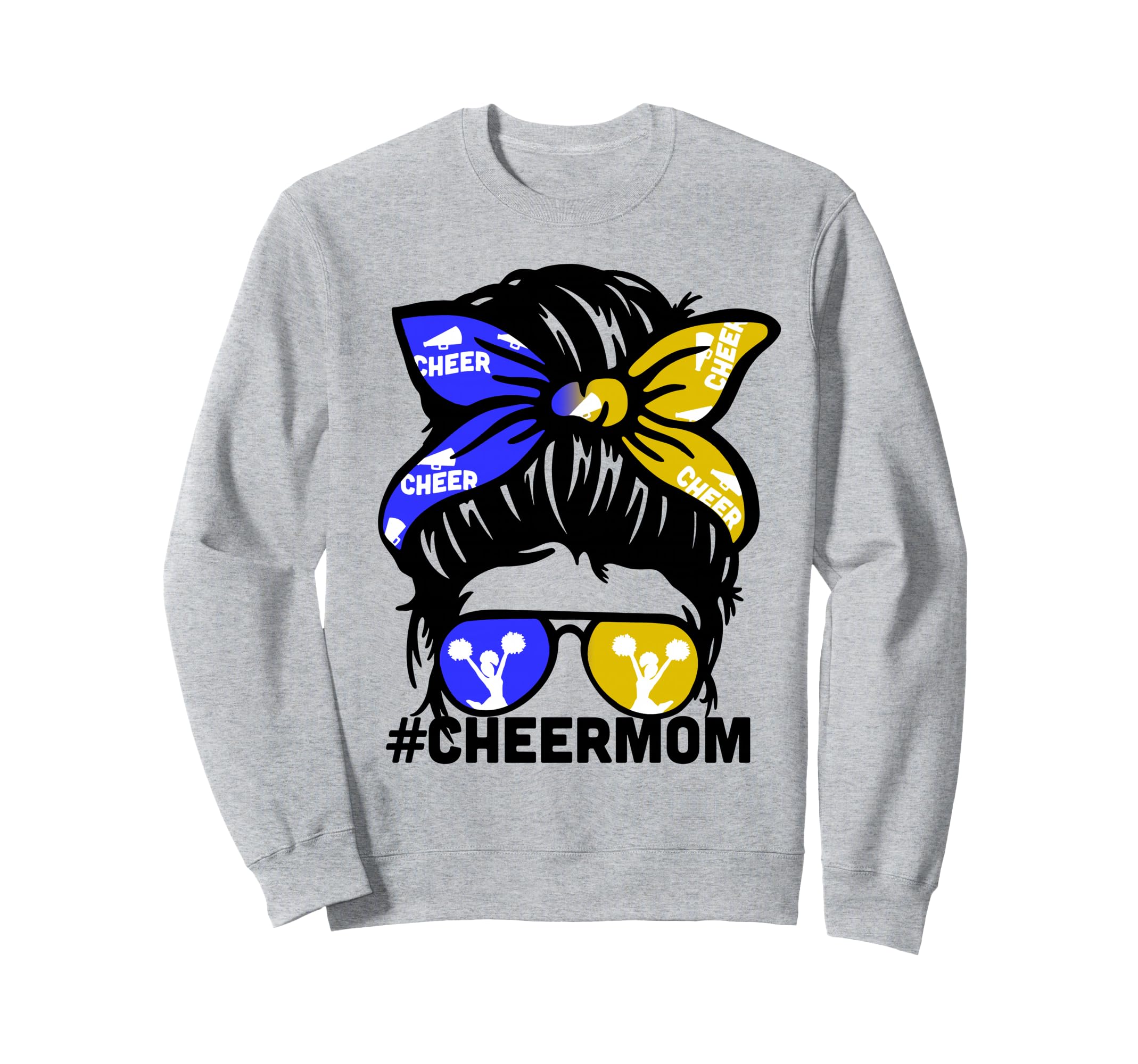 Cheer Mother Mama Blue Gold Sweatshirt - Fun Novelty Design Unisex - T-Shirt, Sweatshirt, Hoodie