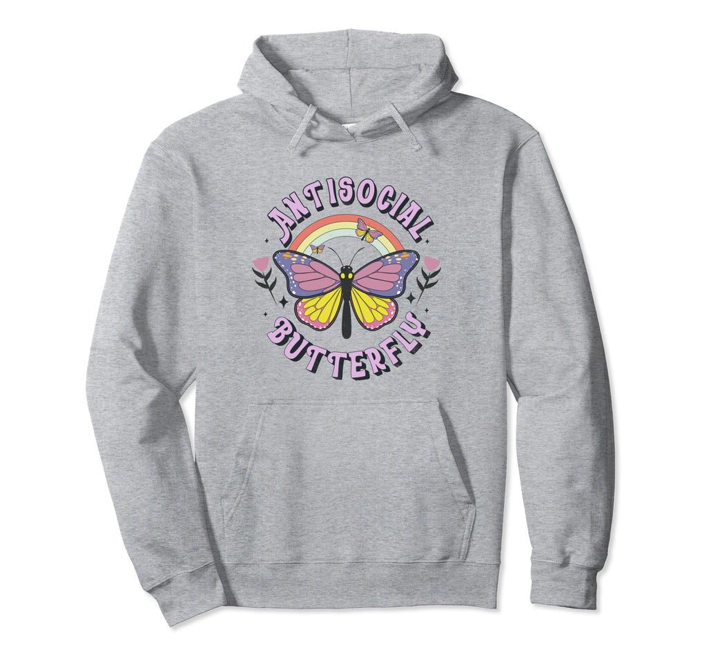 Antisocial Butterfly Tees Hoodie - Casual Everyday Wear for Adults - T-Shirt, Sweatshirt, Hoodie