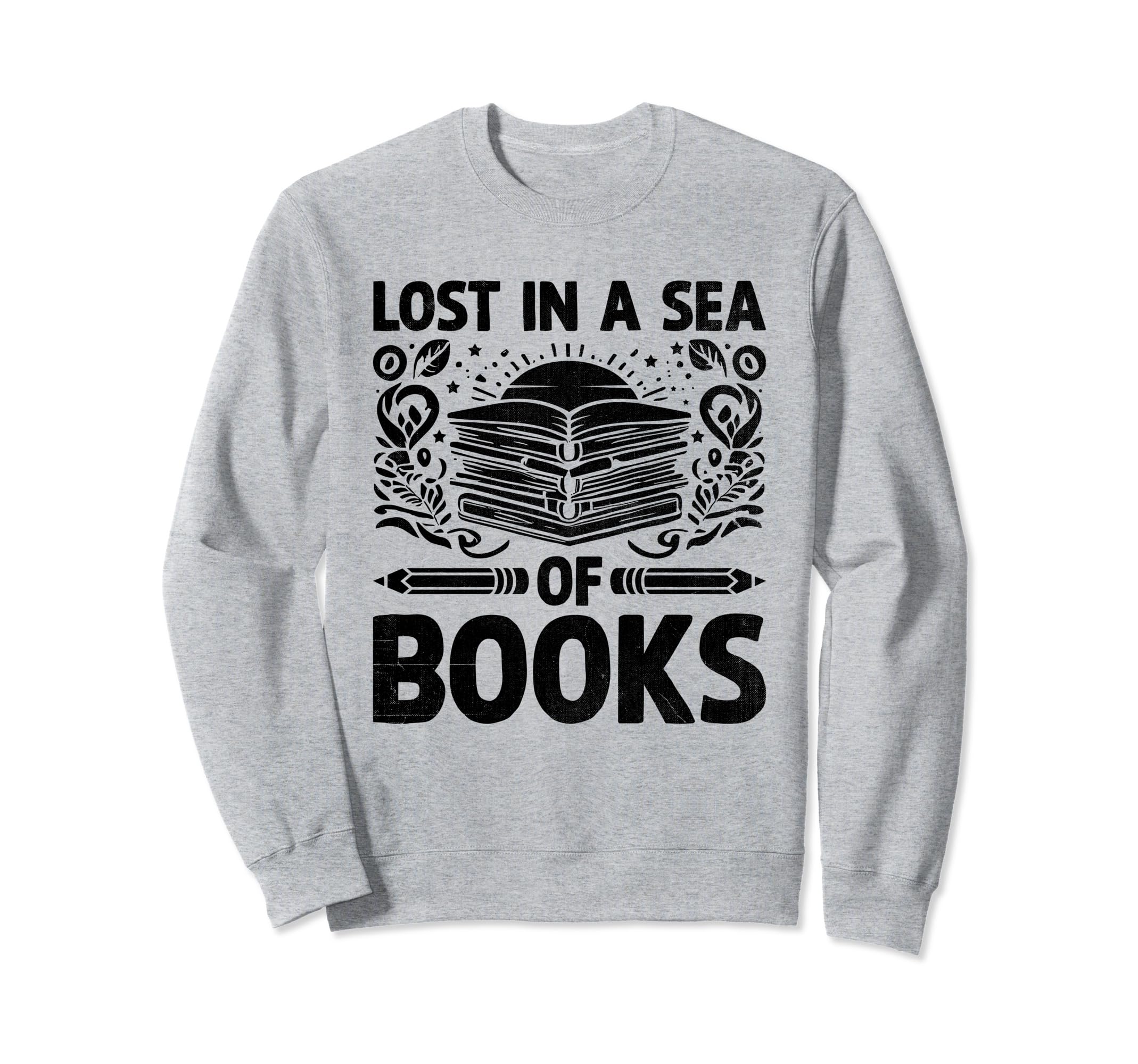 Lost Sea Books Book Reading Sweatshirt - Fun Novelty Design for Adults - T-Shirt, Sweatshirt, Hoodie