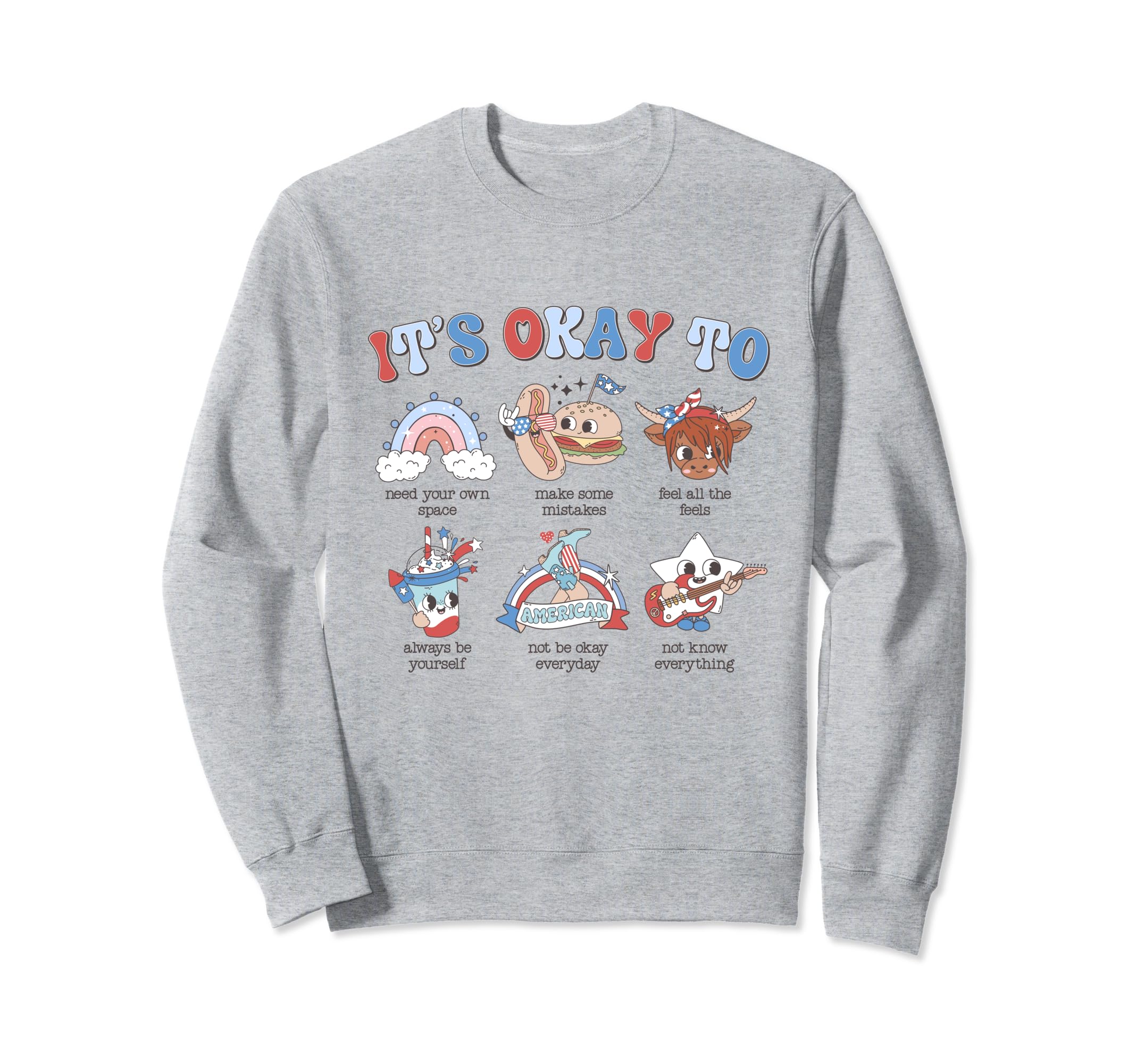 Its Okay To School Counselor 4Th July Sweatshirt - Trendy Graphic Unisex - T-Shirt, Sweatshirt, Hoodie