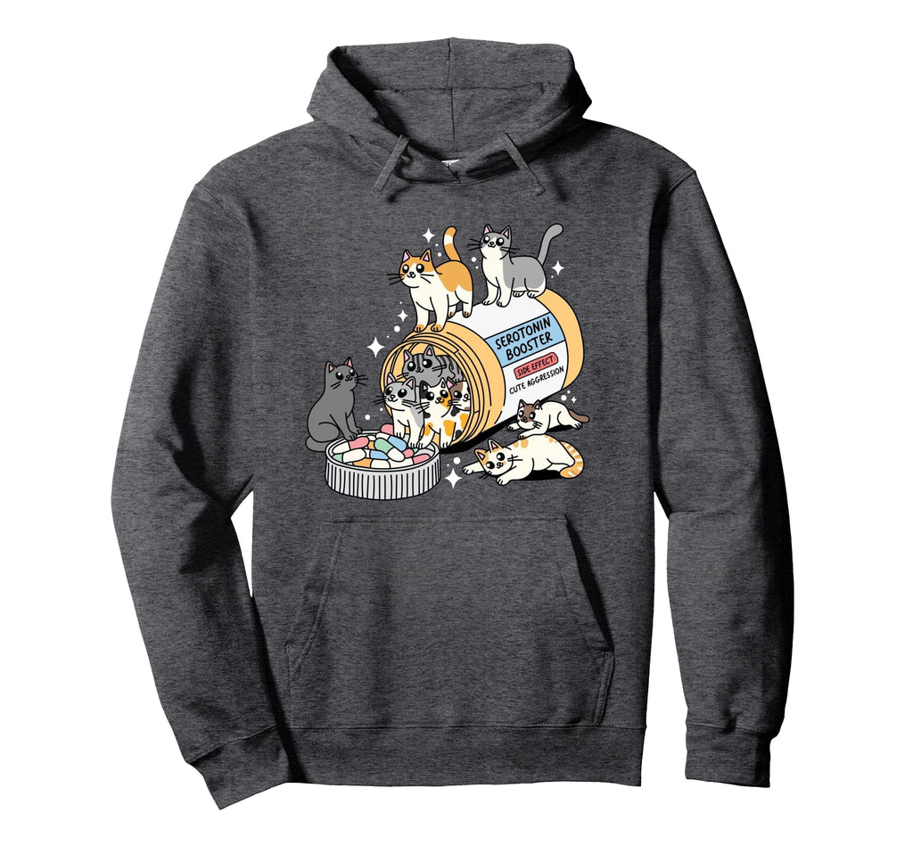 Antidepressant Cat Serotonin Booster Cats Hoodie - Unique Graphic Unisex - T-Shirt, Sweatshirt, Hoodie