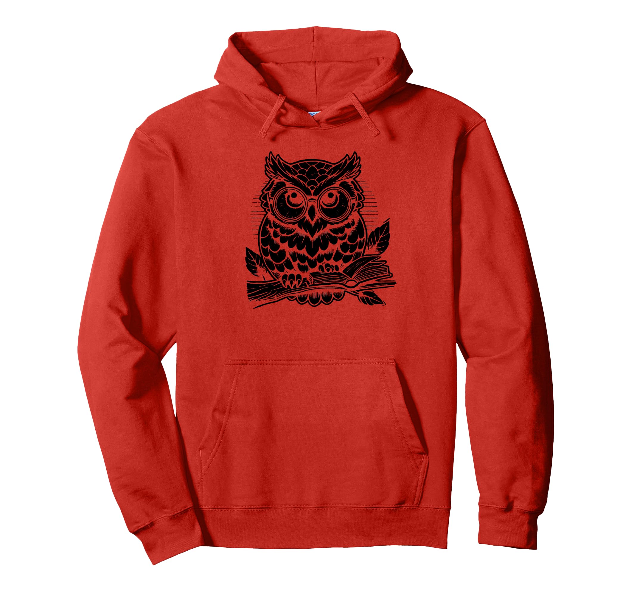 Owl Reading Bookworm Library Book Hoodie - Custom Art Print Men Women - T-Shirt, Sweatshirt, Hoodie
