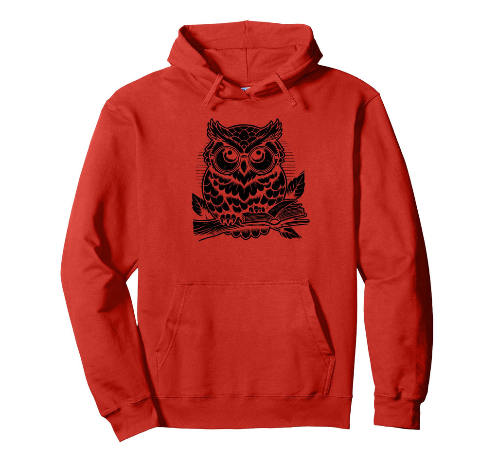 Owl Reading Bookworm Library Book Hoodie - Aesthetic Graphic Men Women - T-Shirt, Sweatshirt, Hoodie