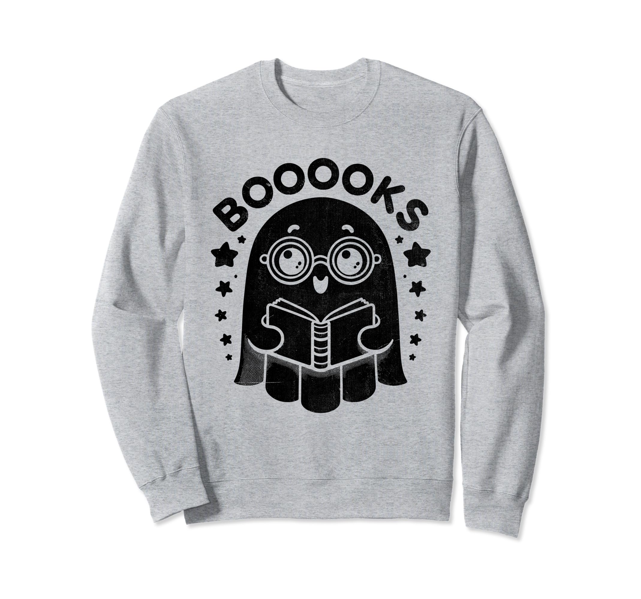 Booooks Ghost Halloween Book Bookworm Sweatshirt - Graphic Print Men Women - T-Shirt, Sweatshirt, Hoodie
