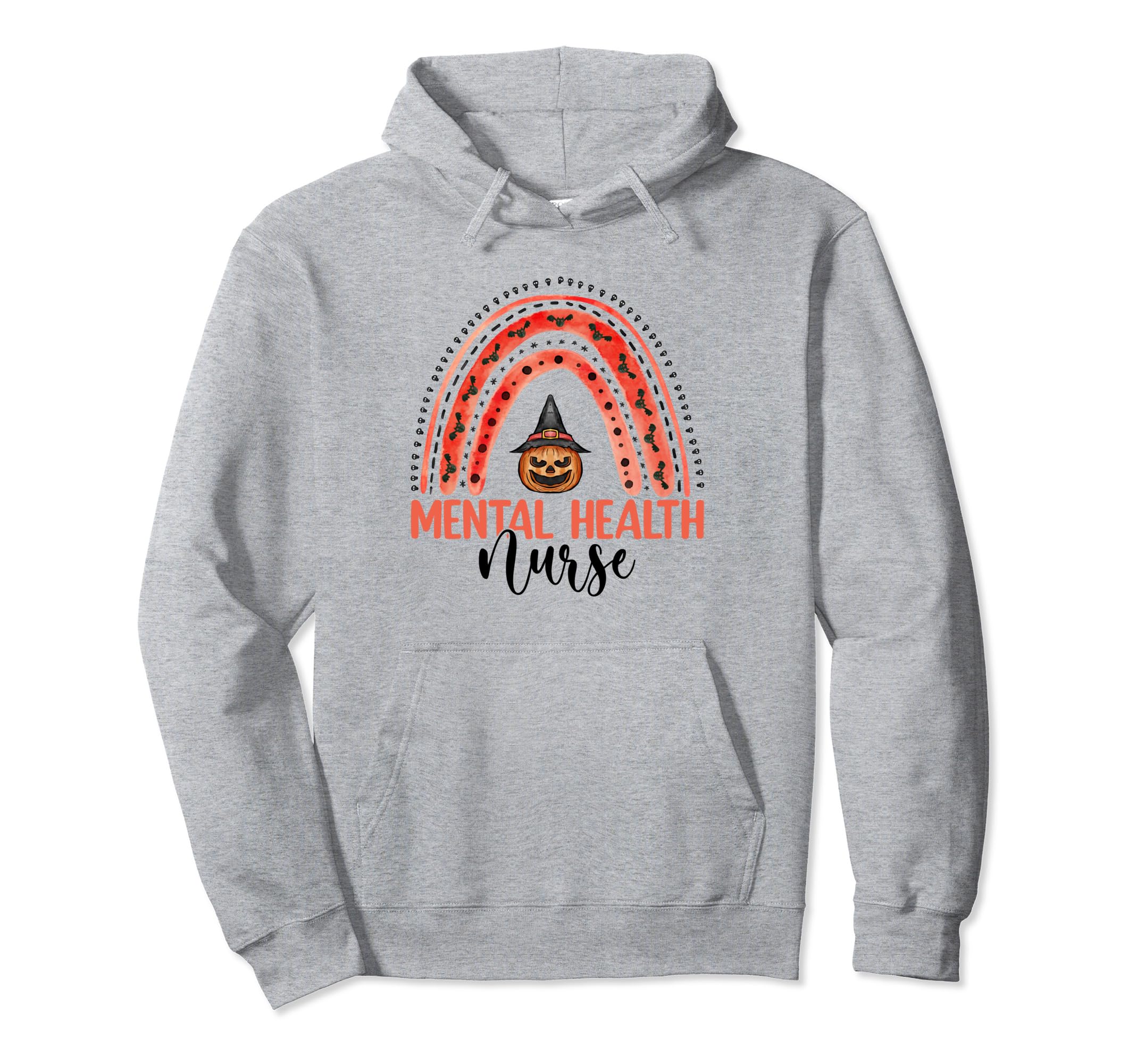 Mental Health Nurse Rainbow Halloween Hoodie - Graphic Print for Adults - T-Shirt, Sweatshirt, Hoodie