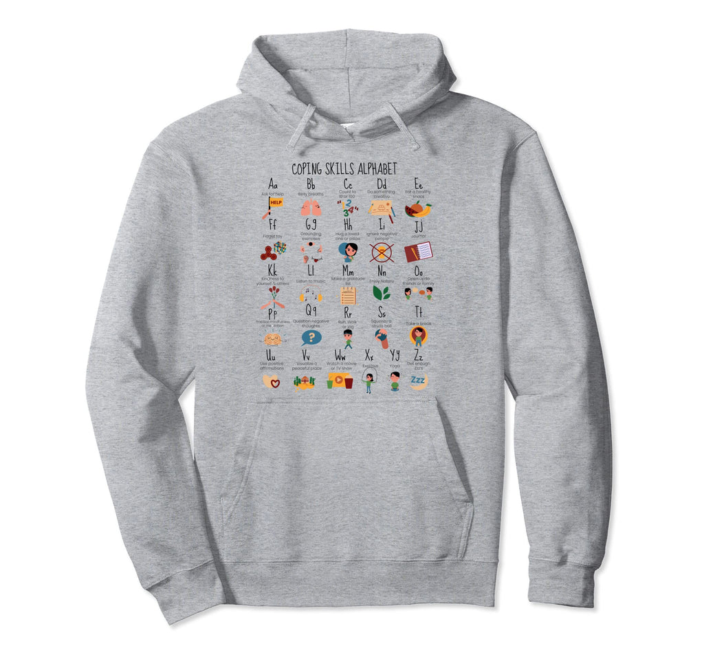 Coping Skills Alphabet Mental Health Hoodie - Custom Art Print Men Women - T-Shirt, Sweatshirt, Hoodie