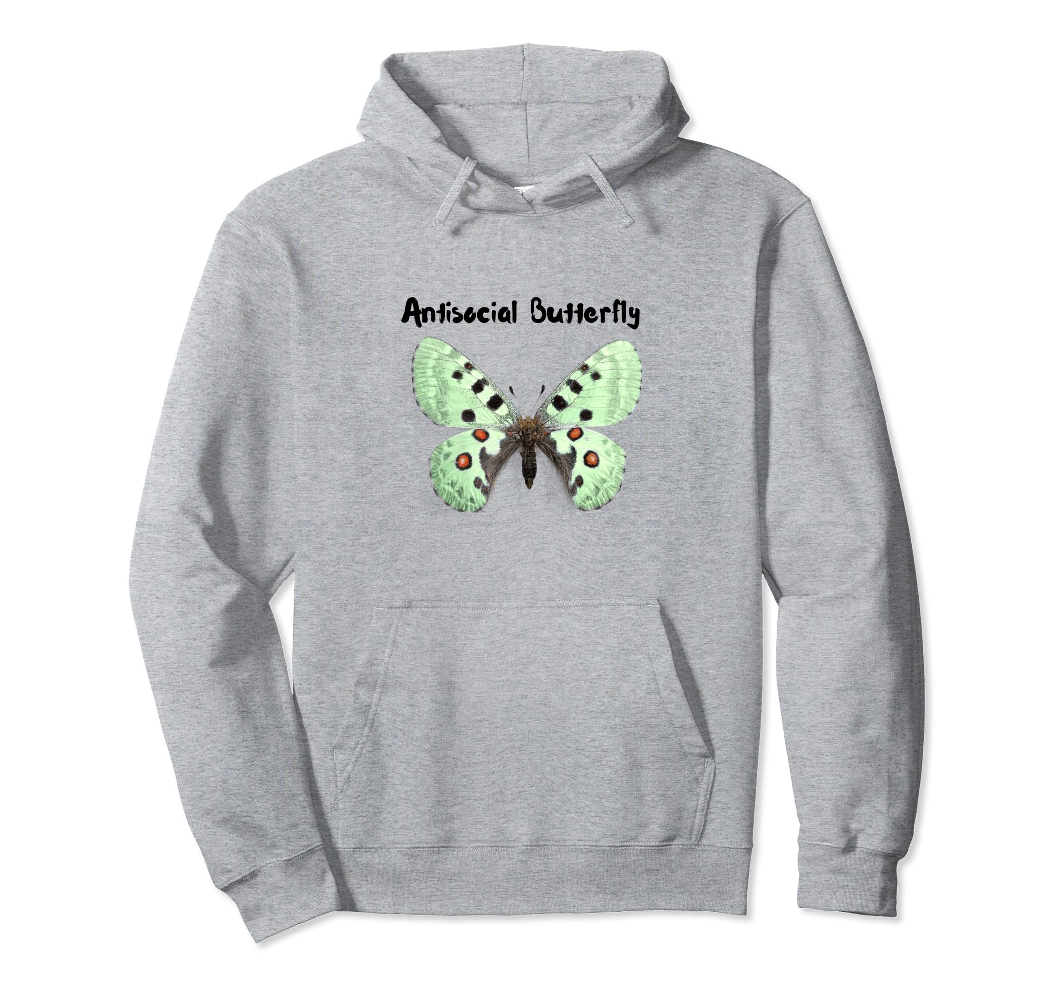 Antisocial Butterfly Hoodie - Minimalist Print for Adults - T-Shirt, Sweatshirt, Hoodie