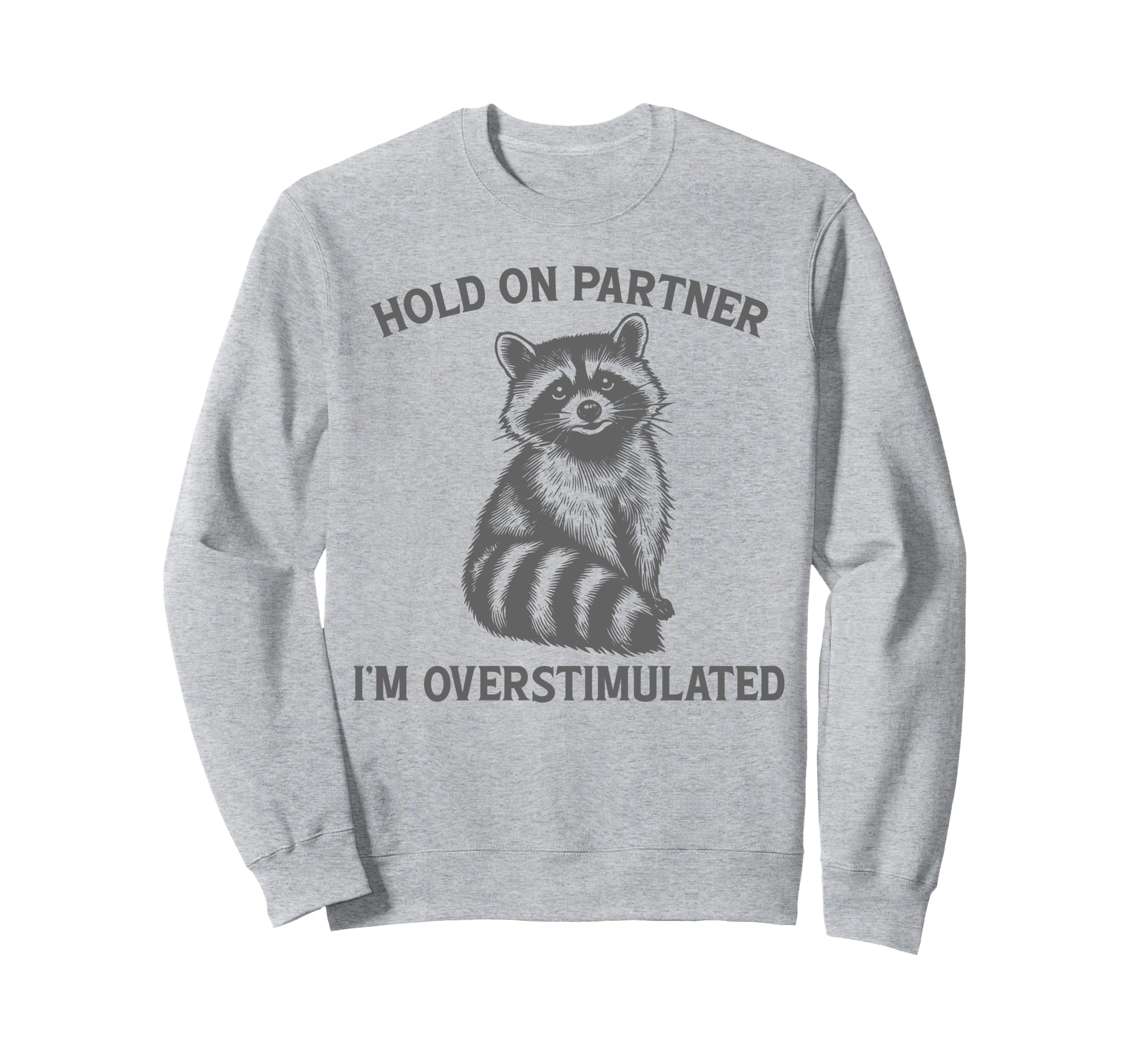 Hold Partner Im Overstimulated Opossum Sweatshirt - Graphic Print Unisex - T-Shirt, Sweatshirt, Hoodie