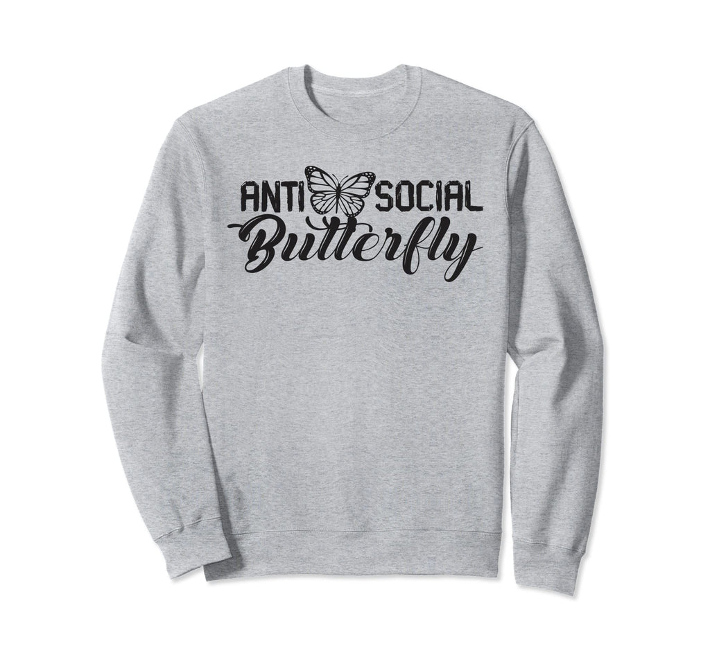 Antisocial Butterfly Antisocial Sweatshirt - Trendy Graphic Men Women - T-Shirt, Sweatshirt, Hoodie