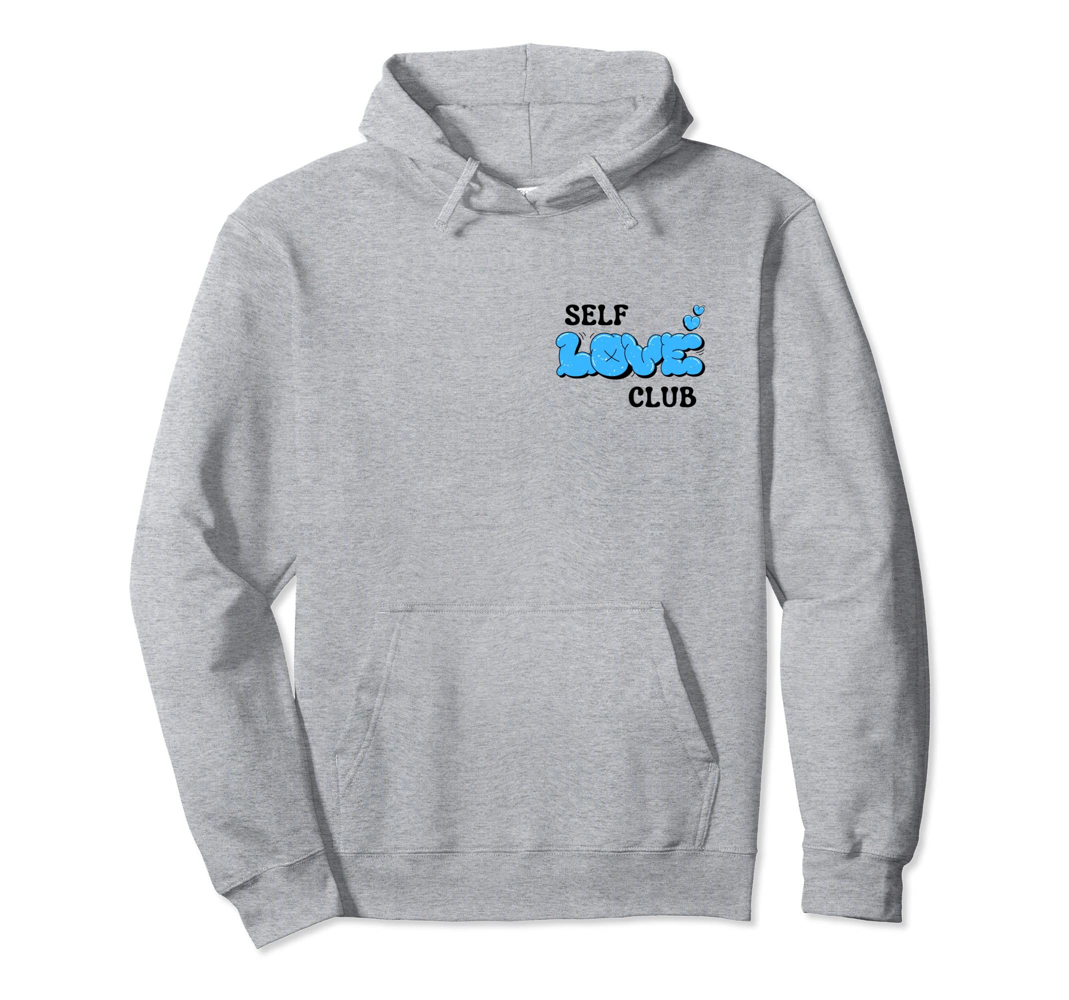 Vibrant Blue And Black Self Love Club Hoodie - Unique Graphic Men Women - T-Shirt, Sweatshirt, Hoodie