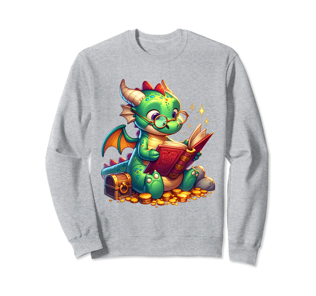 Book Loving Dragon Gifts And Sweatshirt - Graphic Print Men Women - T-Shirt, Sweatshirt, Hoodie