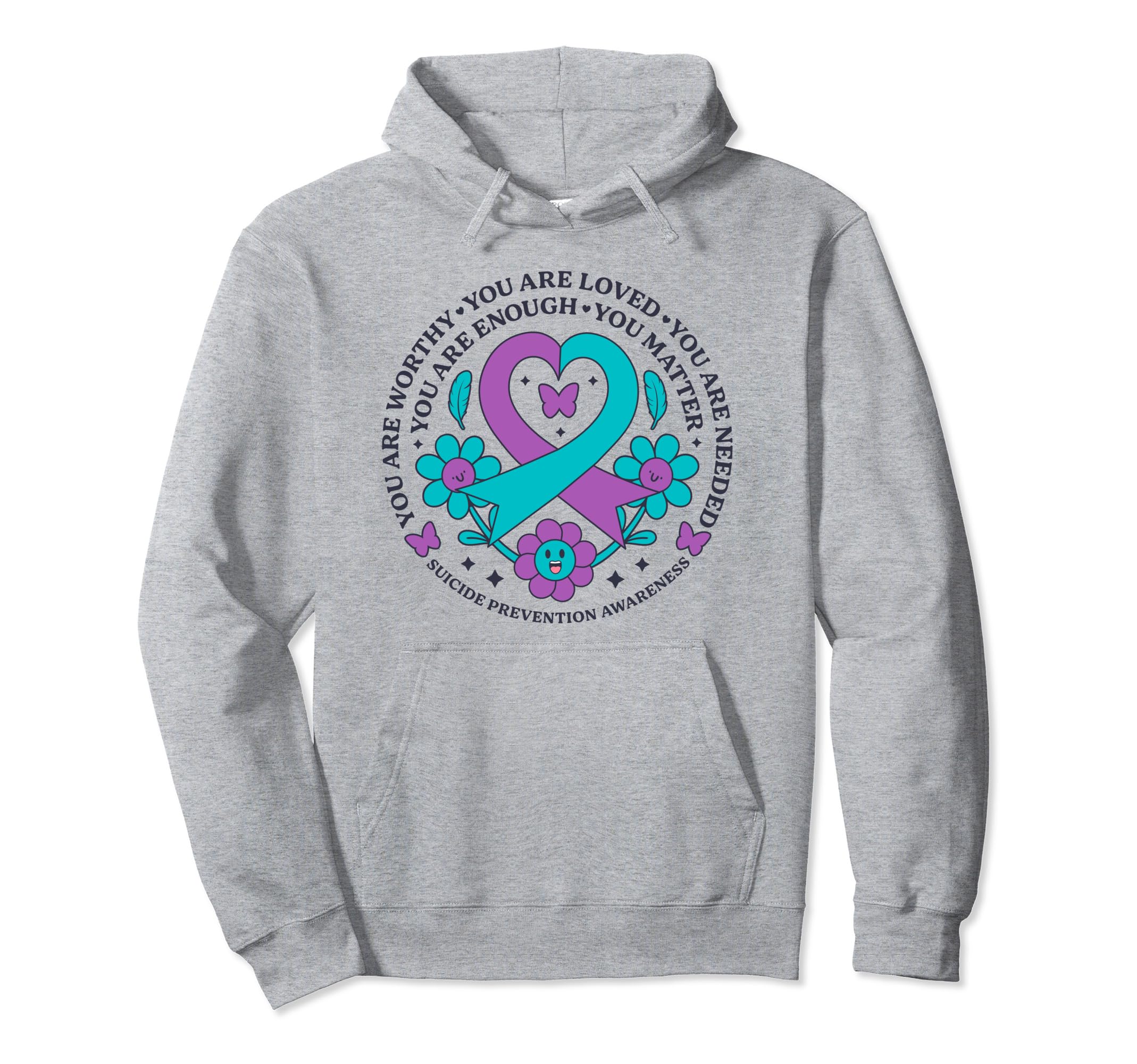You Are Worthy Loved Needed Enough Hoodie - Aesthetic Graphic for Adults - T-Shirt, Sweatshirt, Hoodie