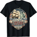 America Sails Into 250 Years Tall Ship Statue of Liberty Tee T-Shirt Unisex T-shirt, Sweatshirt, Hoodie, Long Sleeve Tee - T-Shirt, Sweatshirt, Hoodie