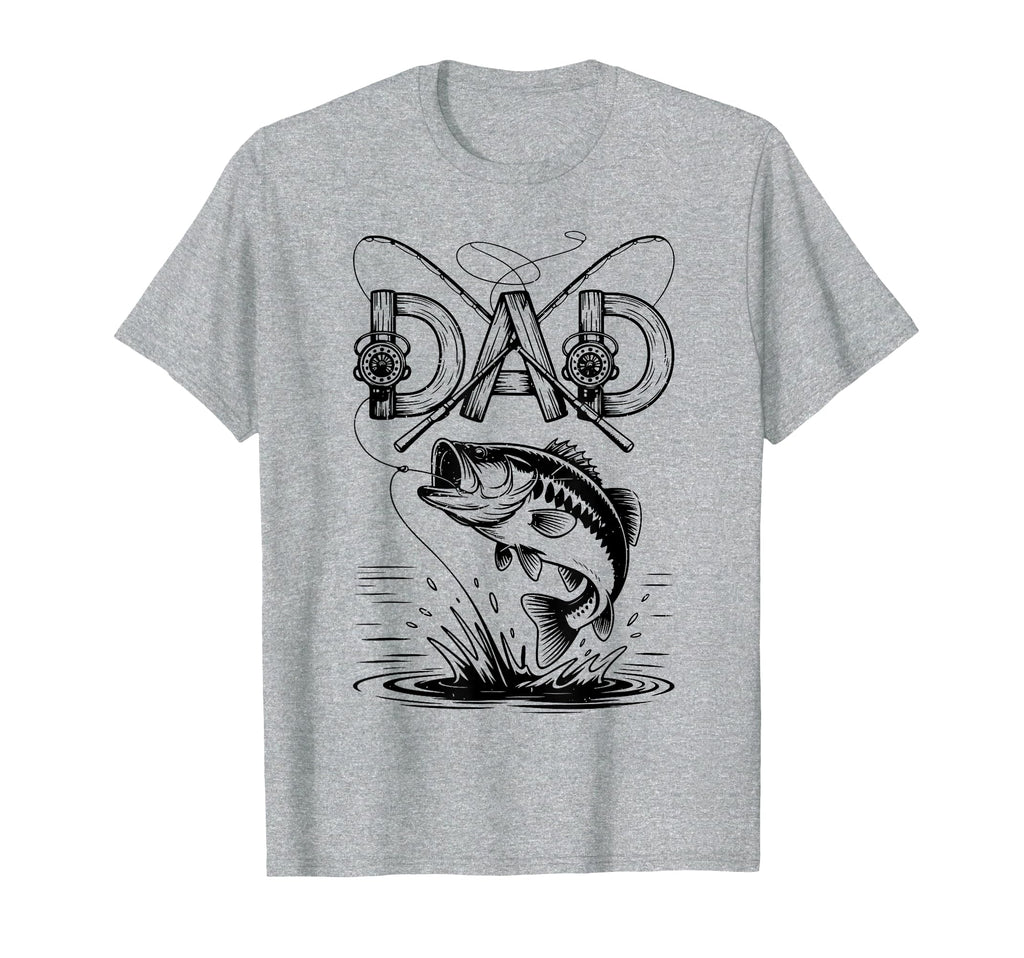 Bass Dad Fishing Rod Father Day Gift T-Shirt - Minimalist Print for Adults - T-Shirt, Sweatshirt, Hoodie