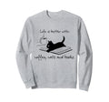 Life Is Better Books Cats And Sweatshirt - Aesthetic Graphic for Adults - T-Shirt, Sweatshirt, Hoodie