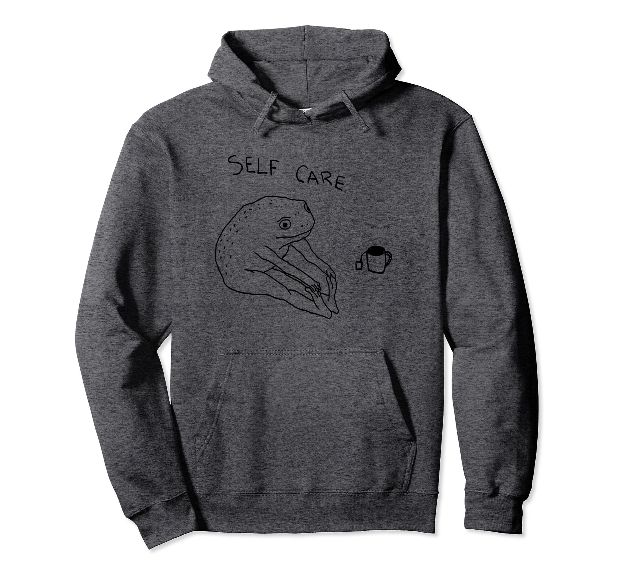 Self Care Frog Drinking Tea Hoodie - Trendy Graphic Men Women - T-Shirt, Sweatshirt, Hoodie