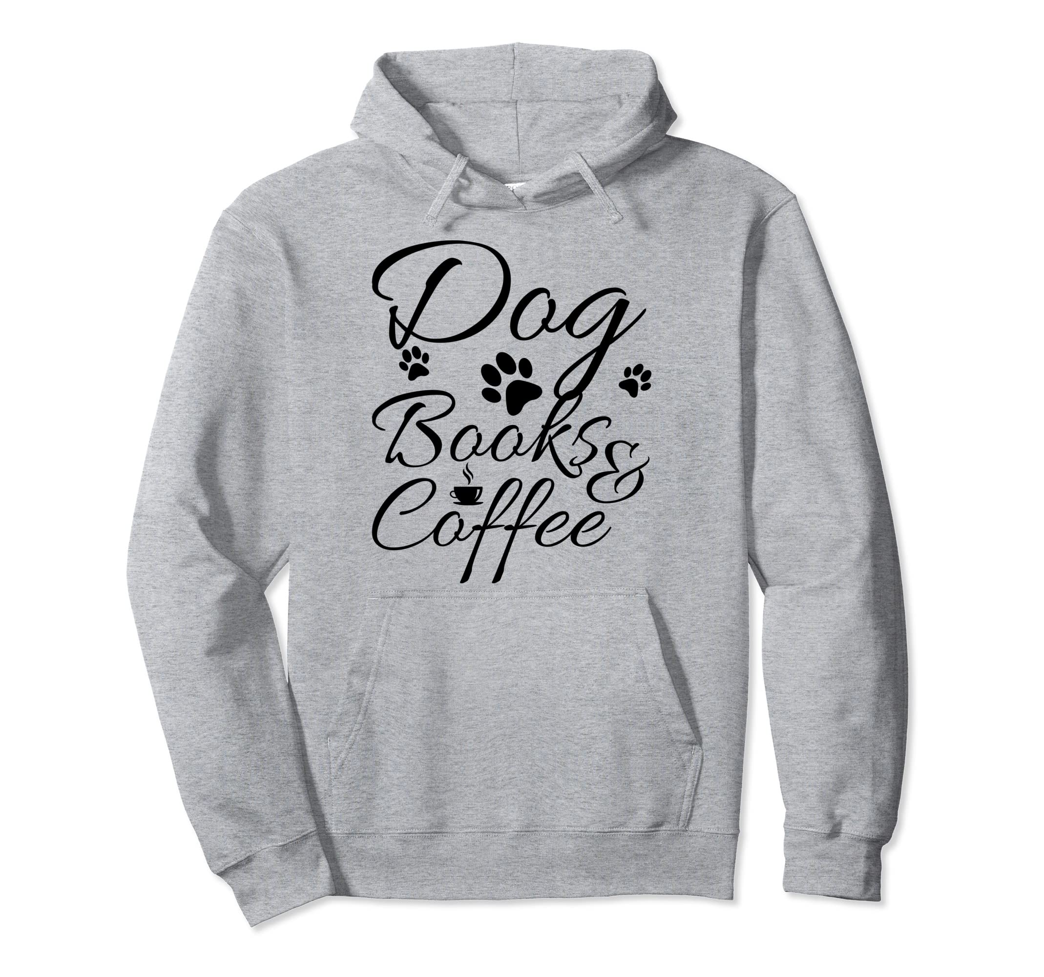 Books Dog Coffee German Text Funny Hoodie - Aesthetic Graphic Men Women - T-Shirt, Sweatshirt, Hoodie