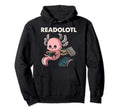 Readolotl Axolotl Reading Book Hoodie - Minimalist Print Men Women - T-Shirt, Sweatshirt, Hoodie