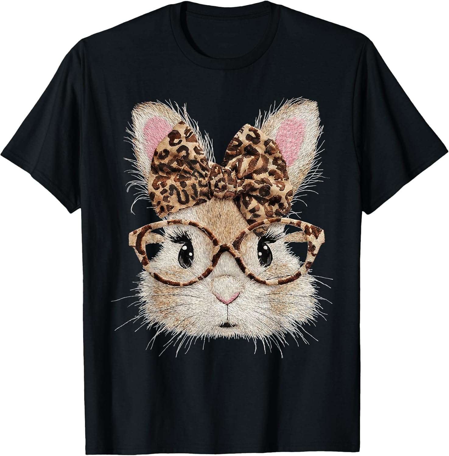 Happy Easter Leopard Bunny Glasses Coquette Bow Unisex T-shirt, Sweatshirt, Hoodie, Long Sleeve Tee - T-Shirt, Sweatshirt, Hoodie