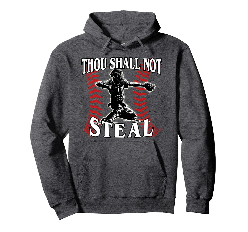 Baseball Catcher Warning Thou Shall Not Hoodie - Unique Graphic Men Women - T-Shirt, Sweatshirt, Hoodie