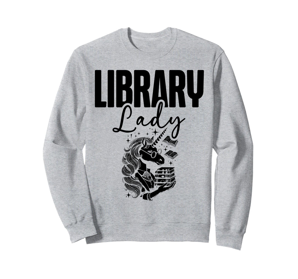Library Lady Unicorn Bookworm Book Sweatshirt - Custom Art Print Men Women - T-Shirt, Sweatshirt, Hoodie