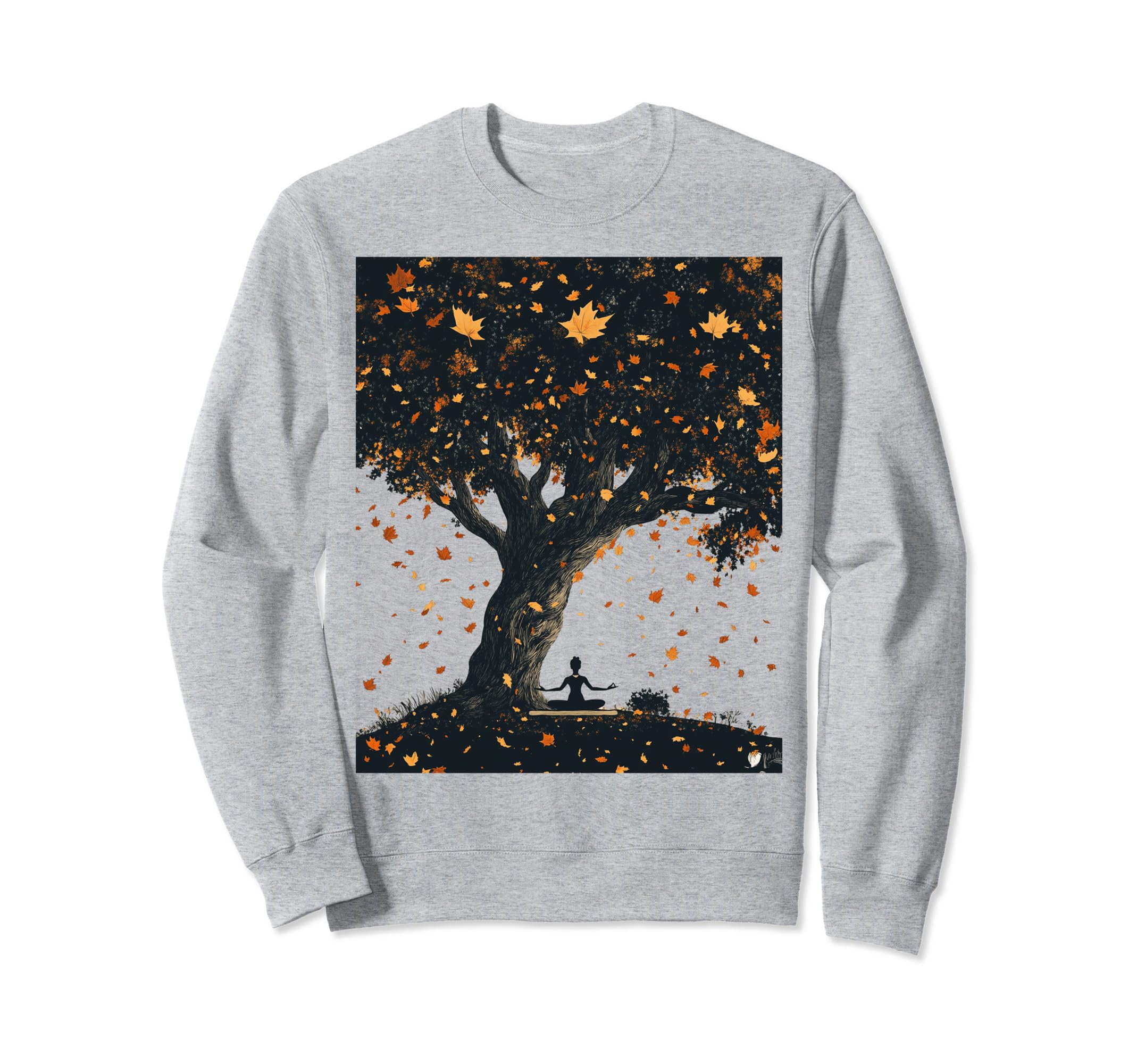 Serene Meditation Under Autumn Tree Sweatshirt - Streetwear Style Men Women - T-Shirt, Sweatshirt, Hoodie