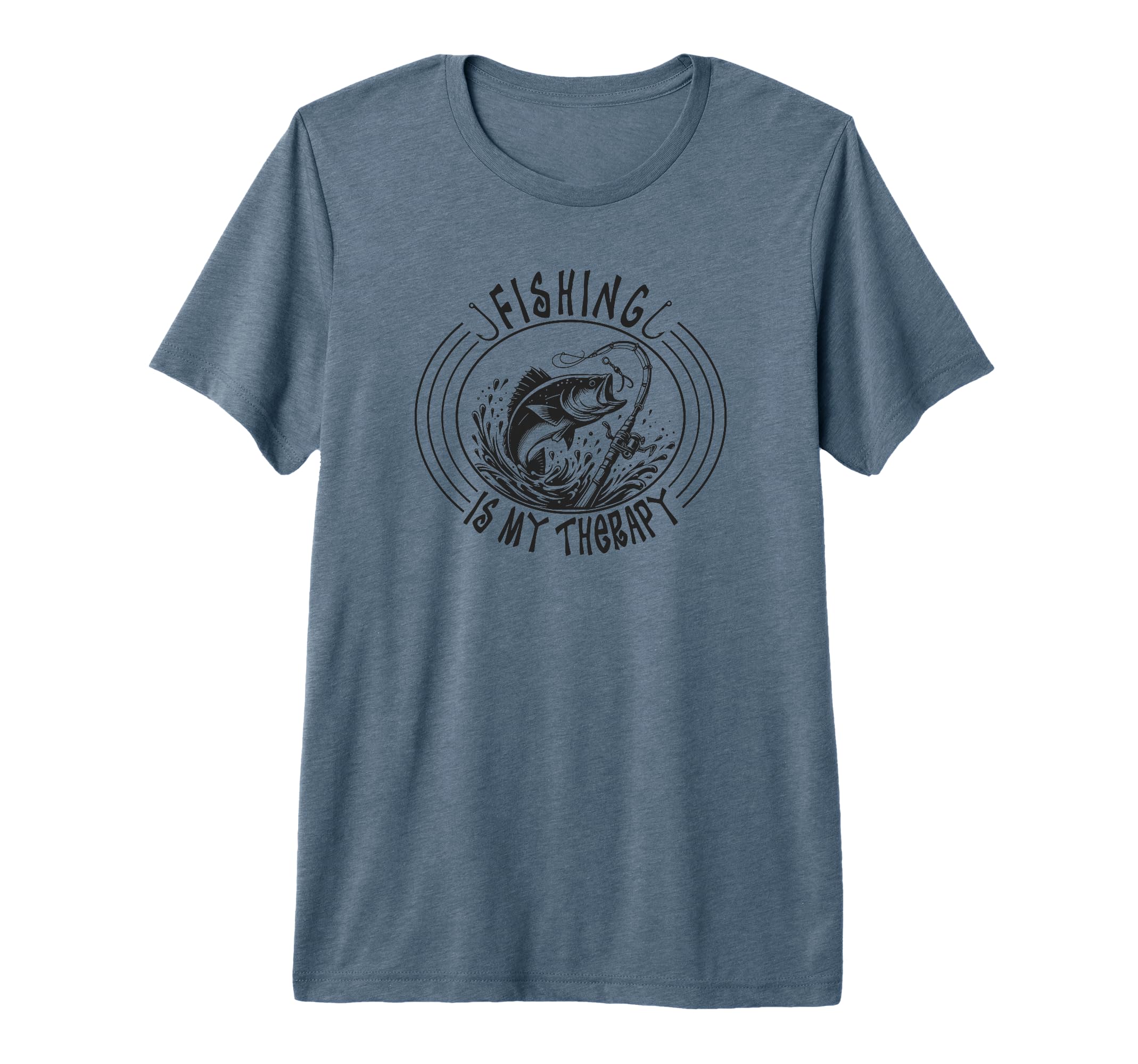 Fishing Is My Therapy Funny Sayings T-Shirt - Custom Art Print Unisex - T-Shirt, Sweatshirt, Hoodie