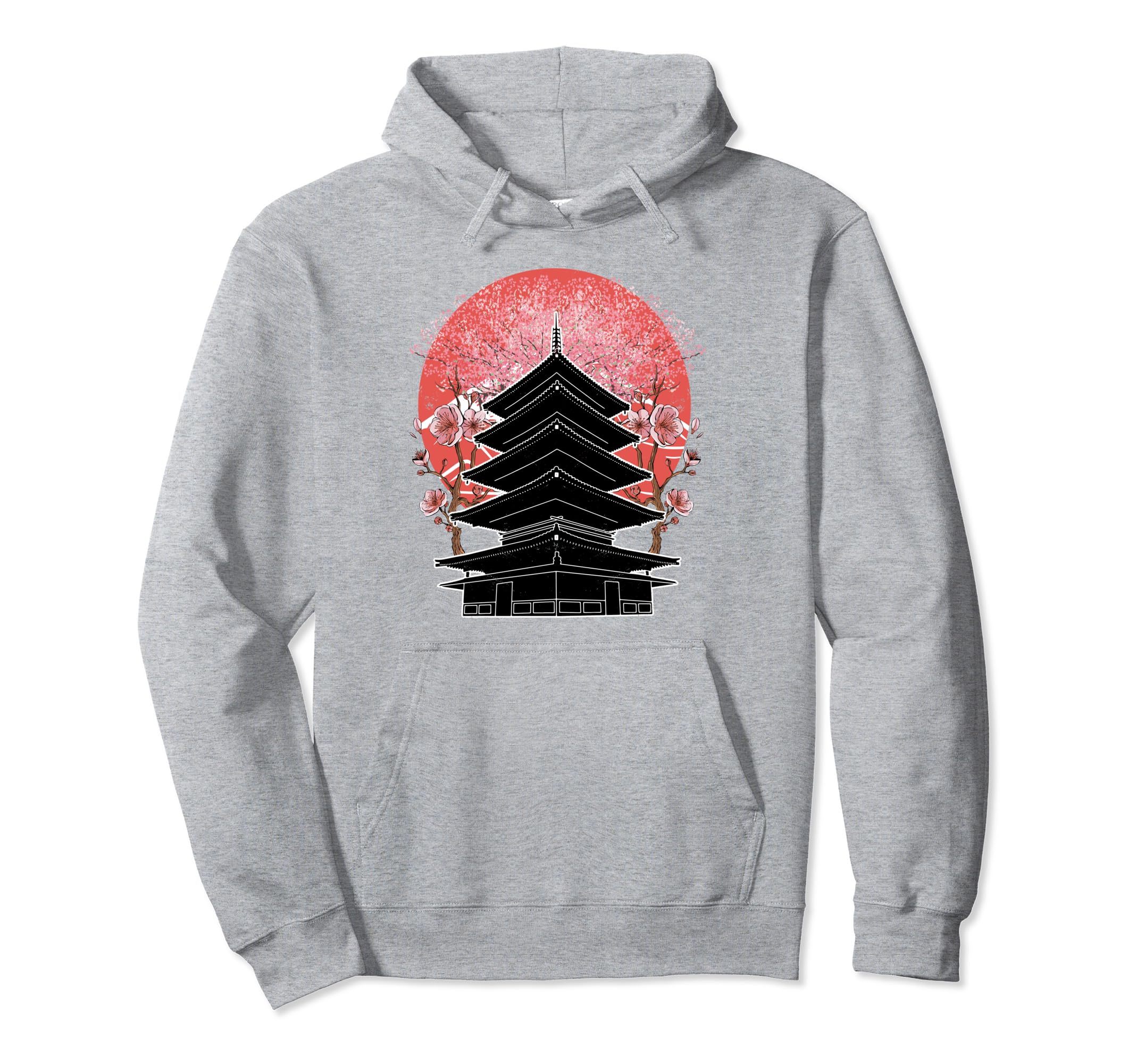Japanese Pagoda Lantern Meditation Hoodie - Custom Art Print for Adults - T-Shirt, Sweatshirt, Hoodie