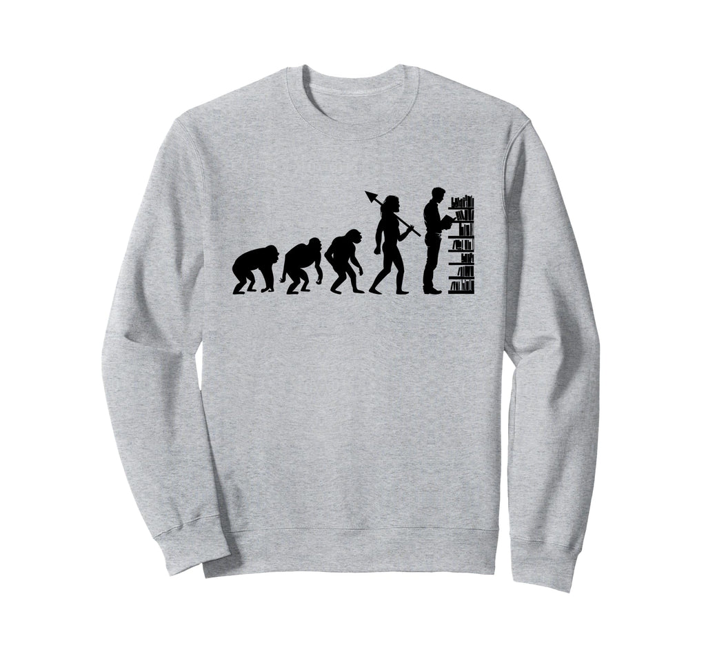 Evolution Librarian Library Sweatshirt - Fun Novelty Design for Adults - T-Shirt, Sweatshirt, Hoodie