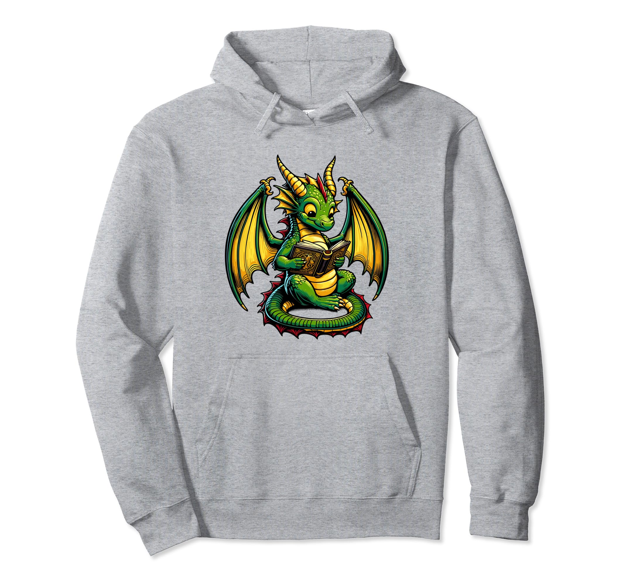 Dragon Reading Book Bookworm Books Hoodie - Custom Art Print Men Women - T-Shirt, Sweatshirt, Hoodie