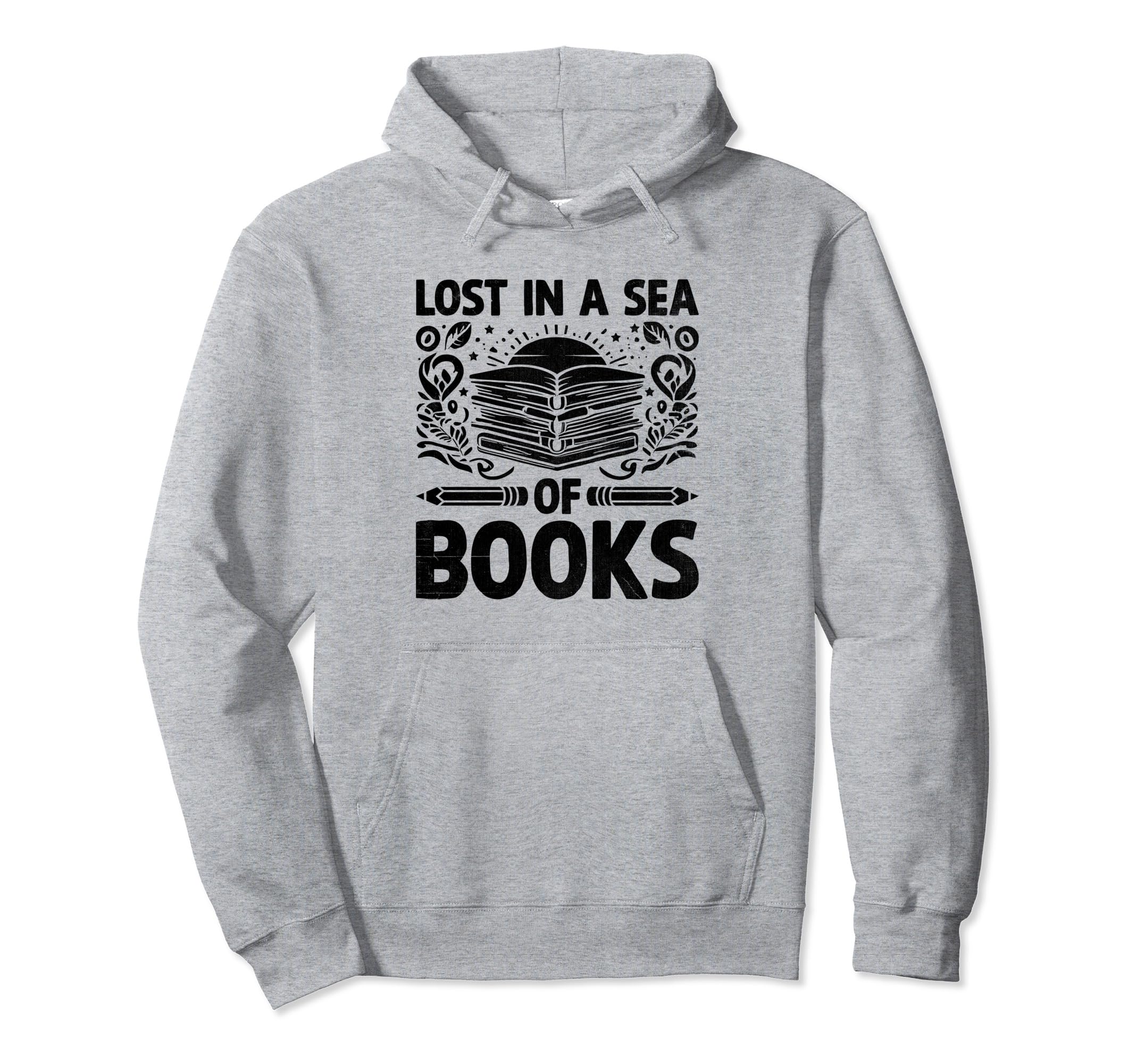 Lost Sea Books Book Reading Bookworm Hoodie - Unique Graphic Unisex - T-Shirt, Sweatshirt, Hoodie