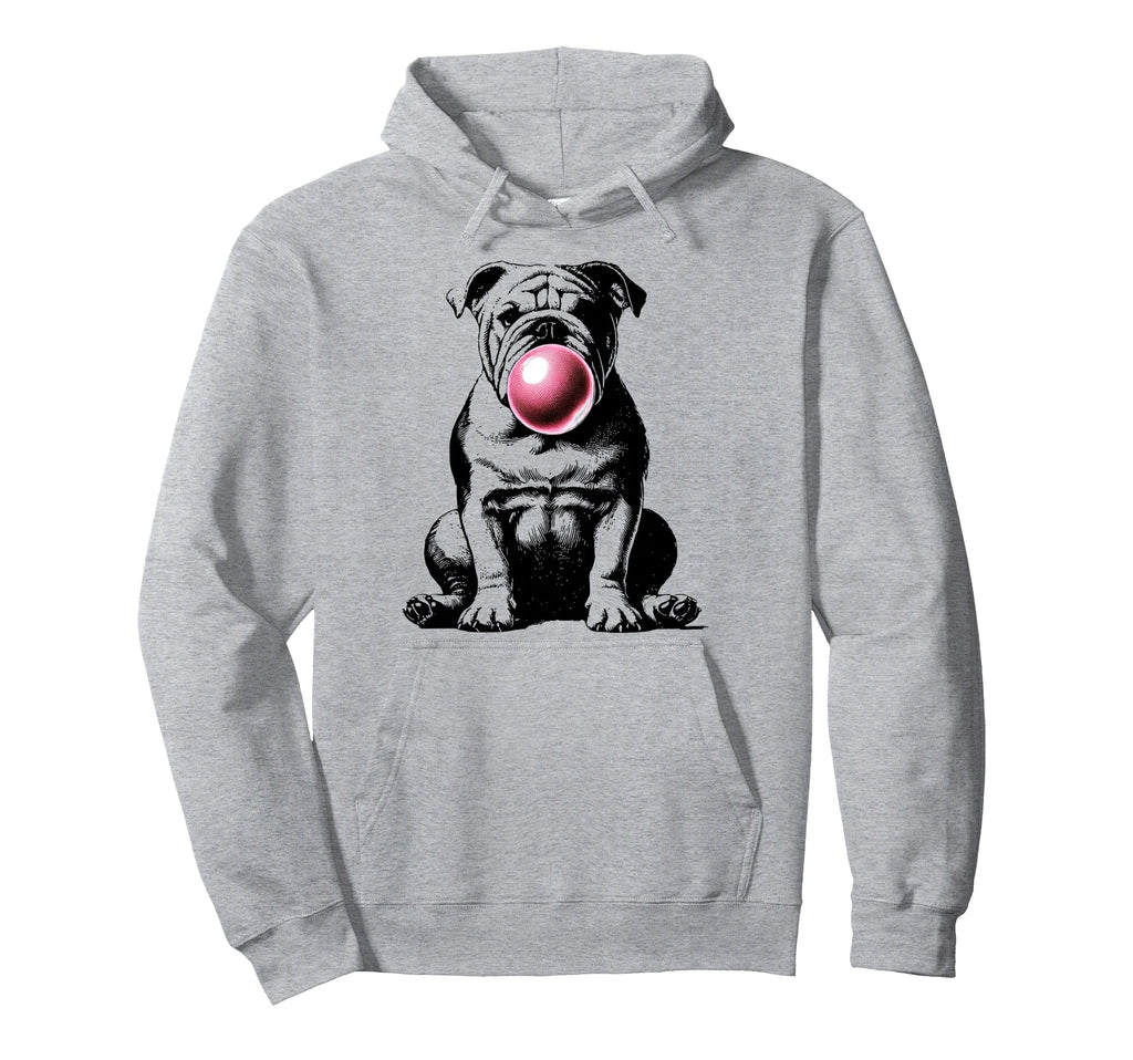 English Bulldog Bubble Gum Funny Dog Mom Hoodie - Streetwear Style Unisex - T-Shirt, Sweatshirt, Hoodie