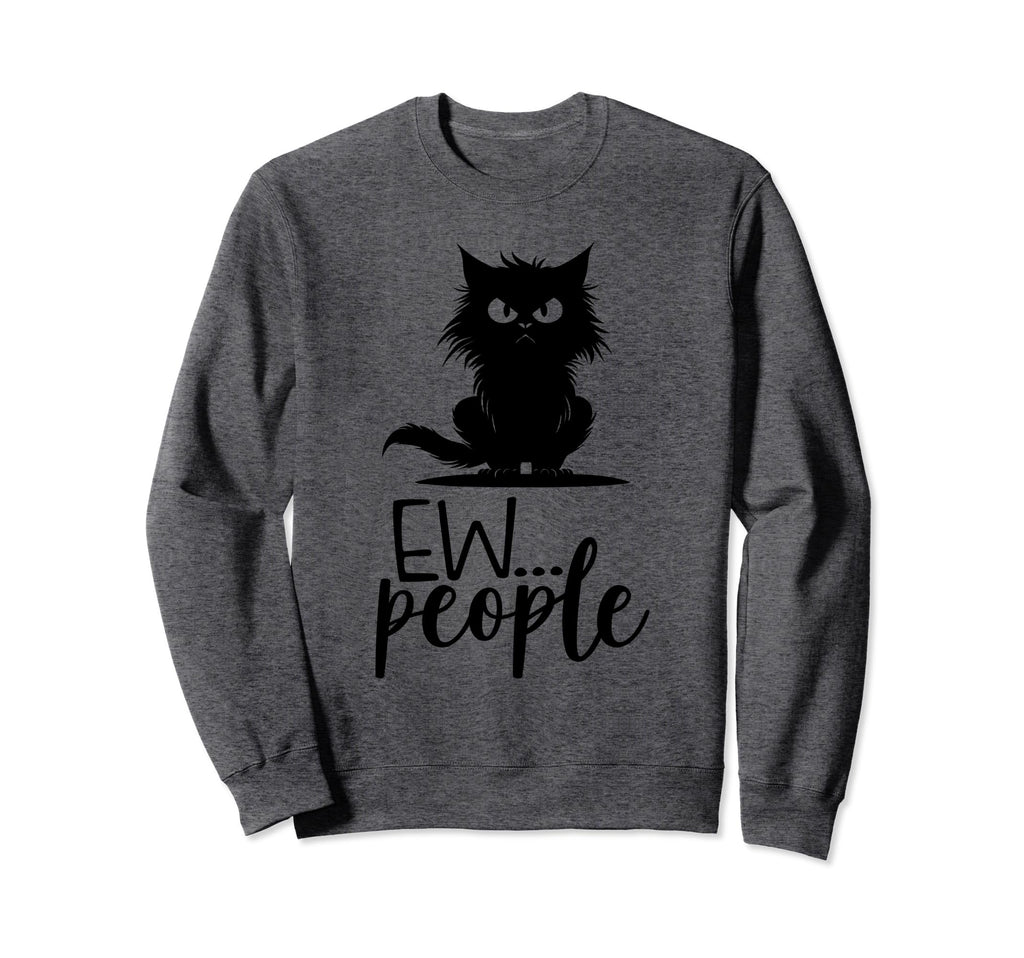 Black Cat Antisocial Sweatshirt - Casual Everyday Wear for Adults - T-Shirt, Sweatshirt, Hoodie