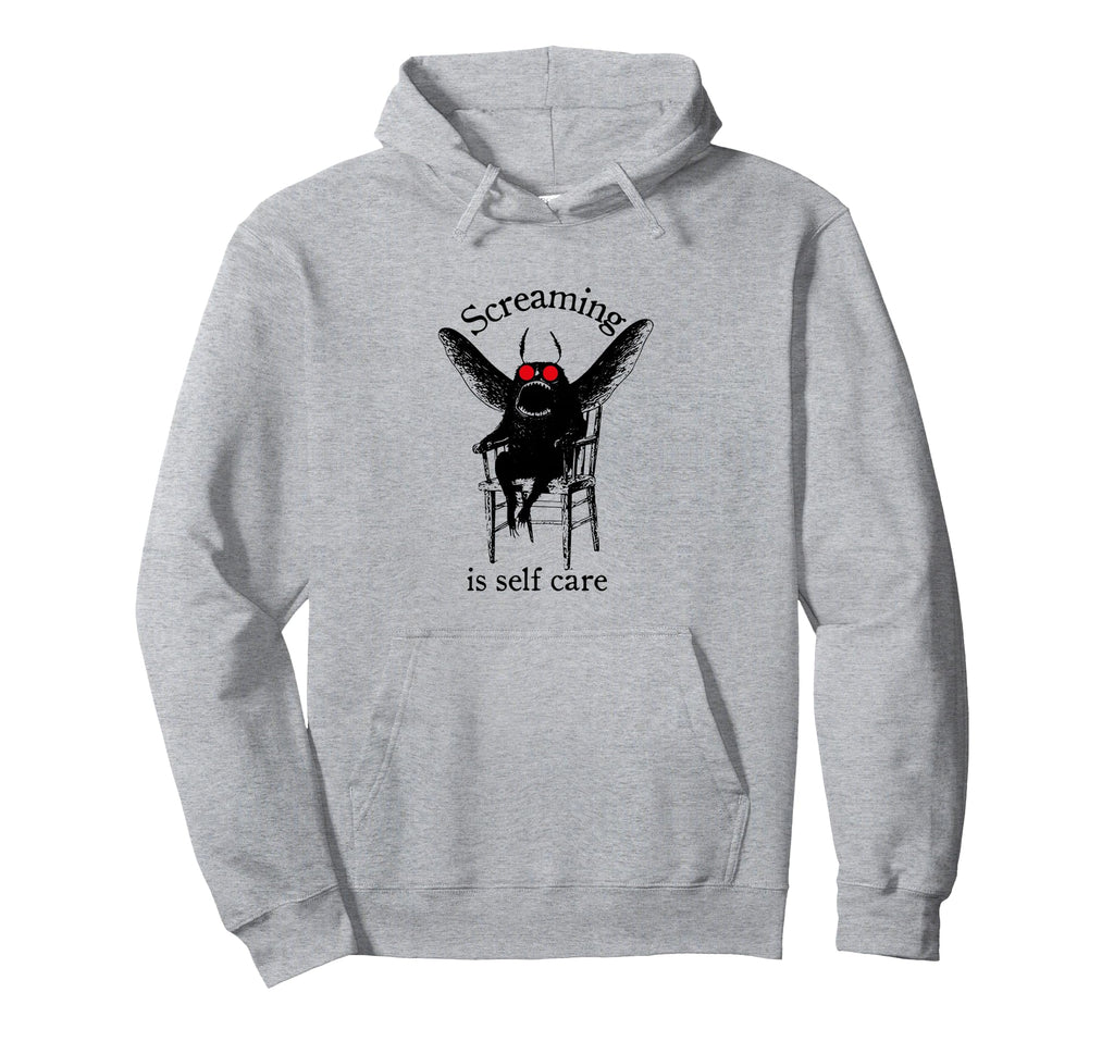 Mothman Screaming Is Self Care Hoodie - Custom Art Print for Adults - T-Shirt, Sweatshirt, Hoodie