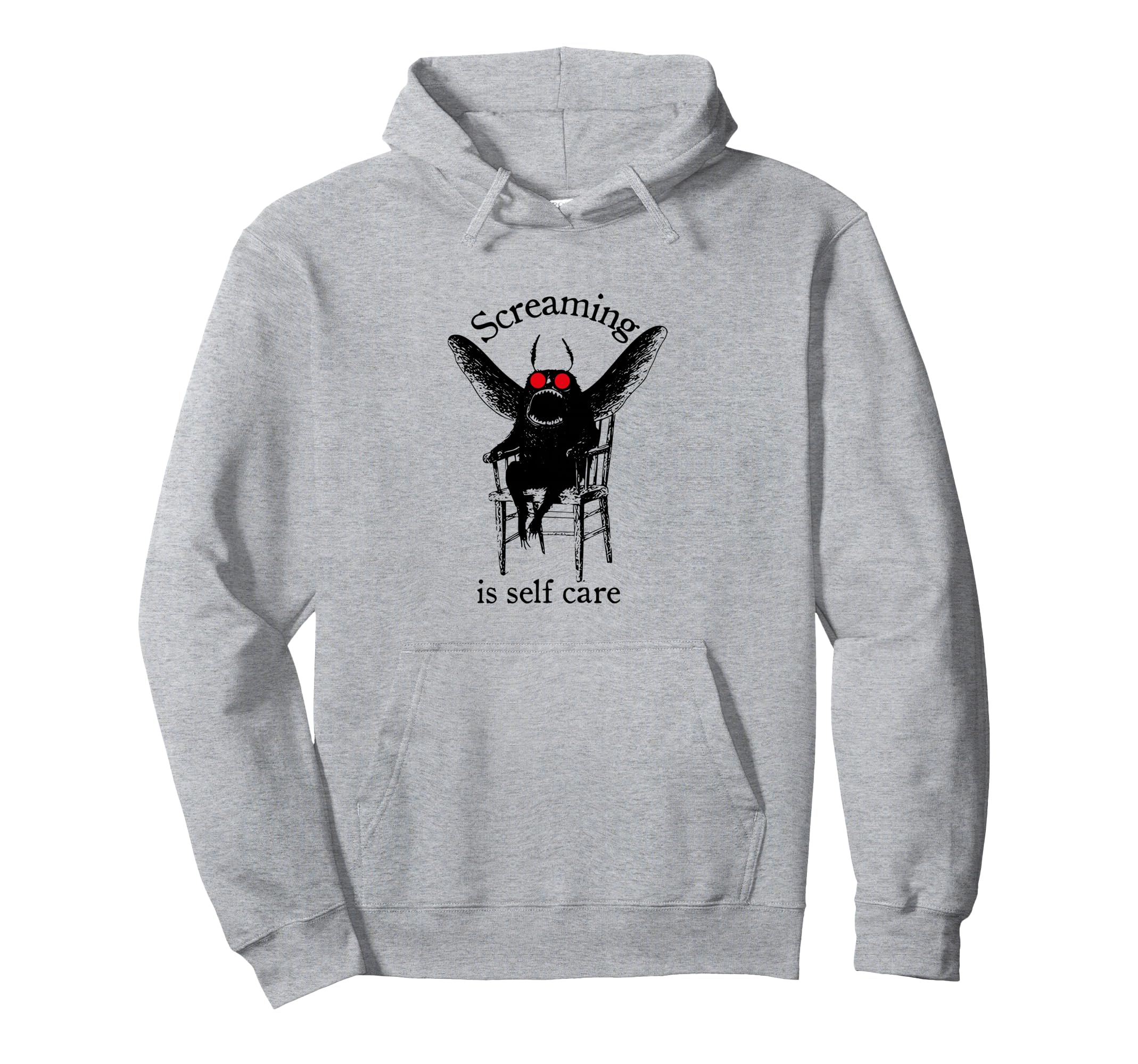 Mothman Screaming Is Self Care Hoodie - Custom Art Print for Adults - T-Shirt, Sweatshirt, Hoodie