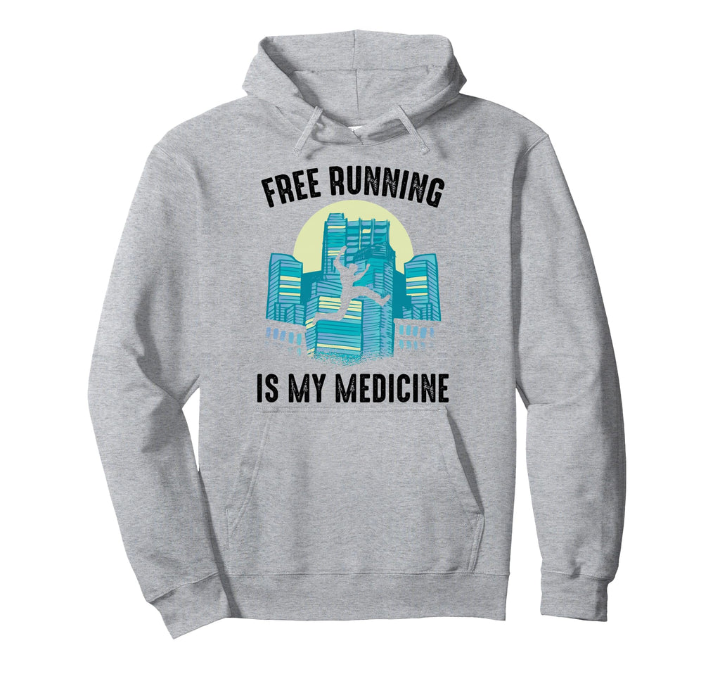 Therapy Free Running Is My Medicine Hobby Hoodie - Unique Graphic Unisex - T-Shirt, Sweatshirt, Hoodie