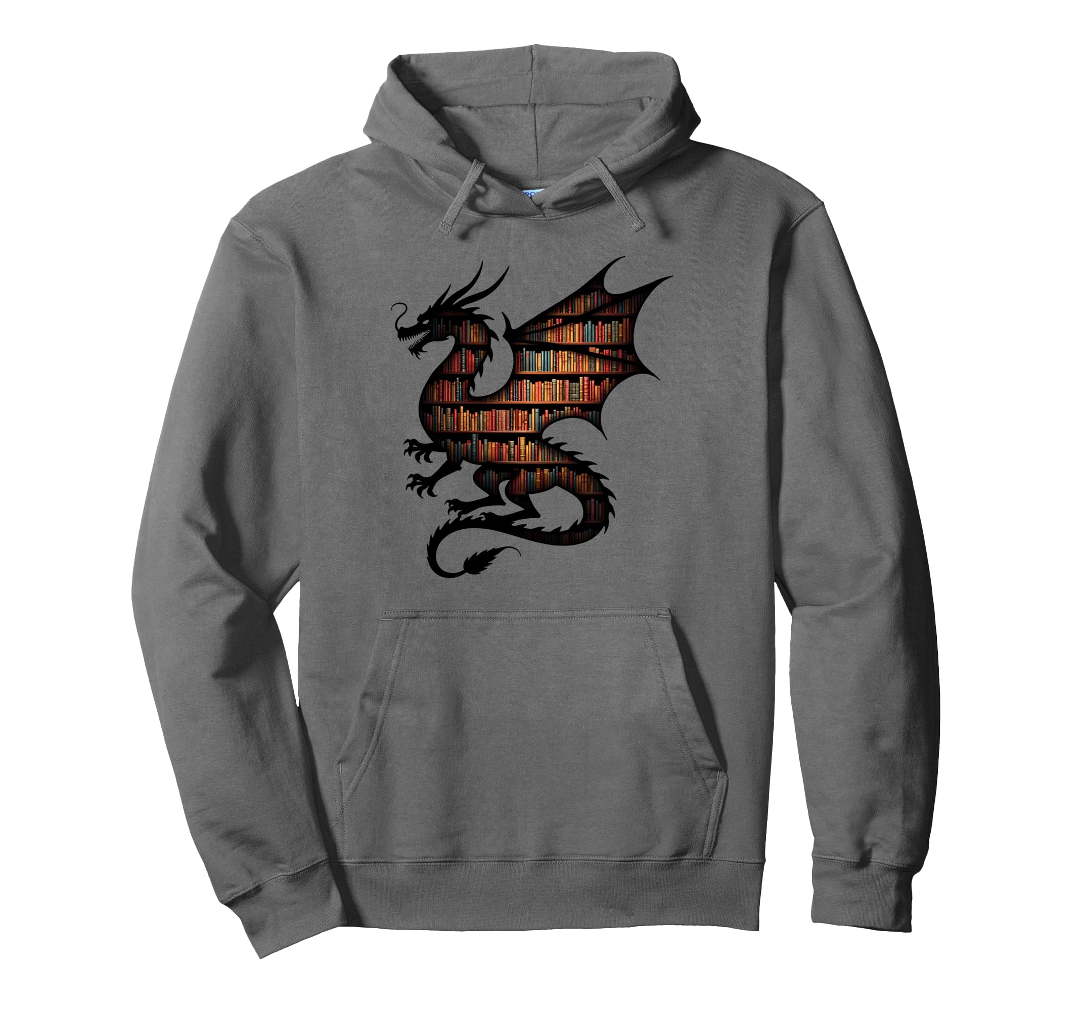 Book Lover Bookworm Reading Books Dragon Hoodie - Minimalist Print Unisex - T-Shirt, Sweatshirt, Hoodie