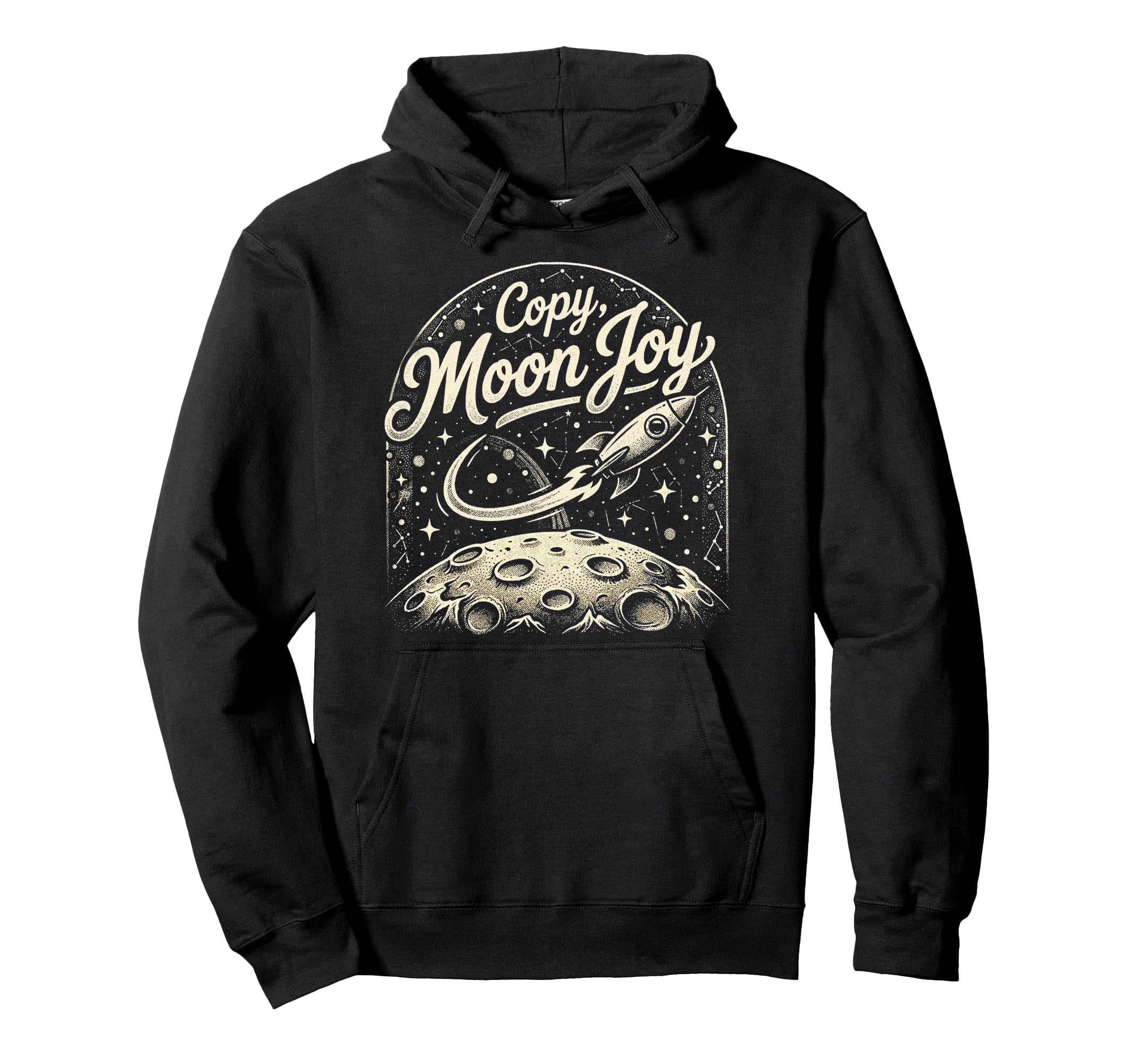 Copy Moon Joy Minimal Space Hoodie - Novelty Apparel Unisex - T-Shirt, Sweatshirt, Hoodie