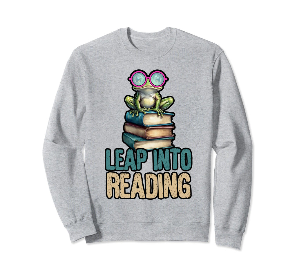 Leap Into Reading Book Lover Sweatshirt - Fun Novelty Design for Adults - T-Shirt, Sweatshirt, Hoodie