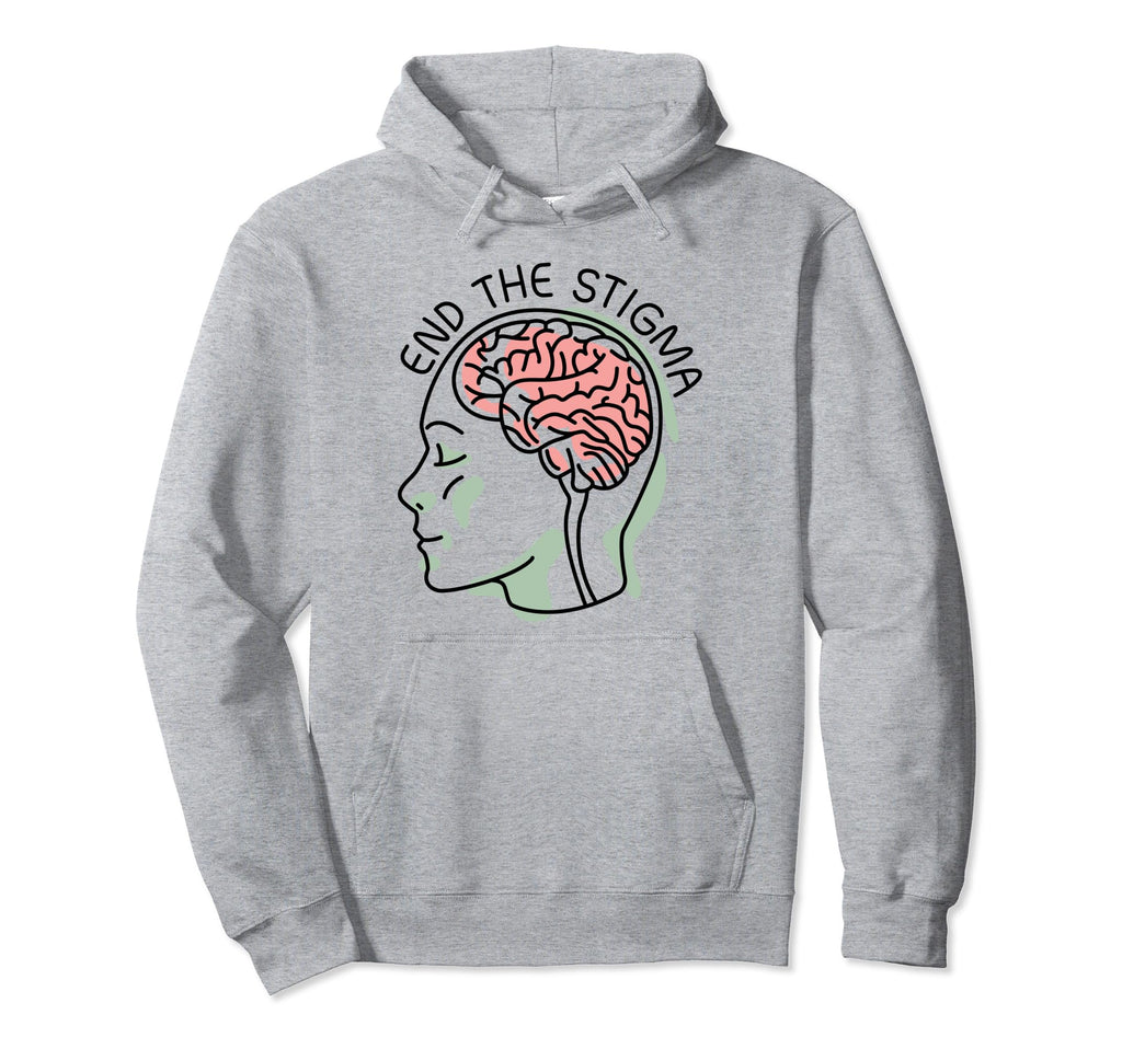 End Stigma Depression Anxiety Mental Hoodie - Custom Art Print Men Women - T-Shirt, Sweatshirt, Hoodie