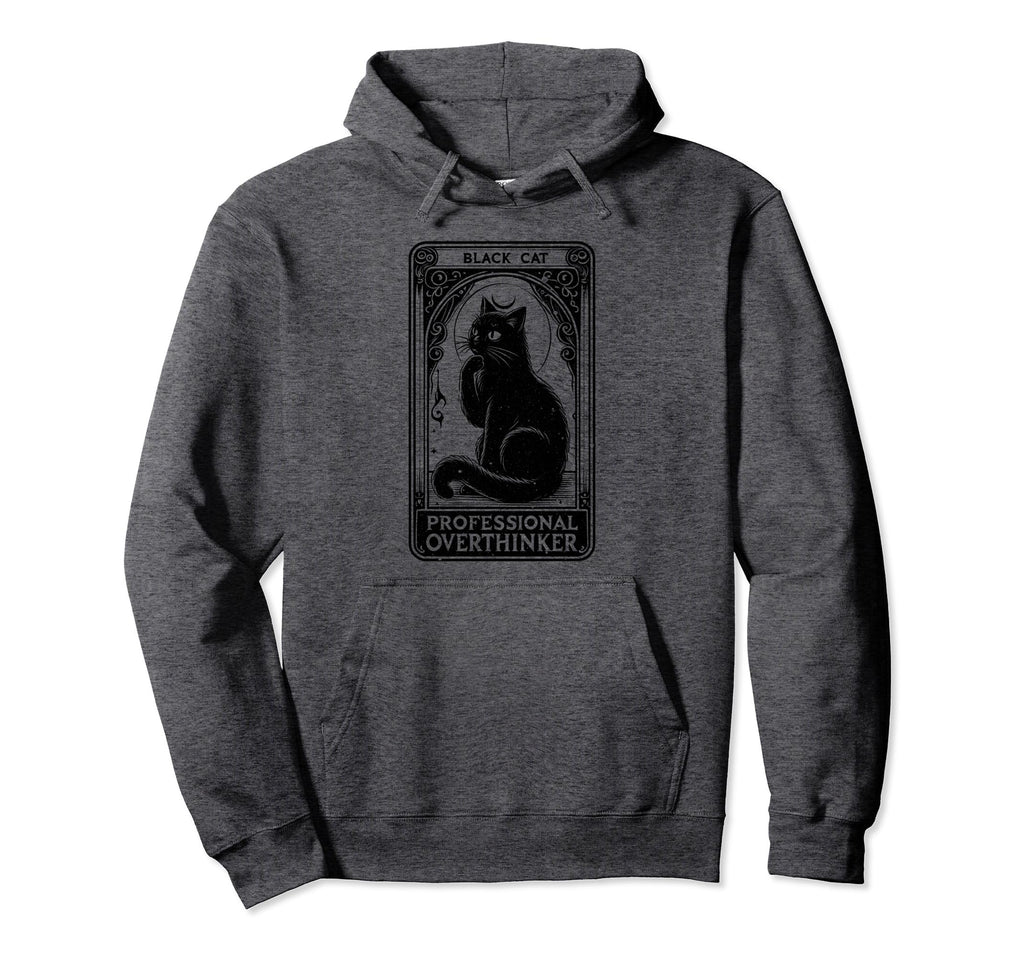 Professional Overthinker Cat Tarot Hoodie - Minimalist Print for Adults - T-Shirt, Sweatshirt, Hoodie