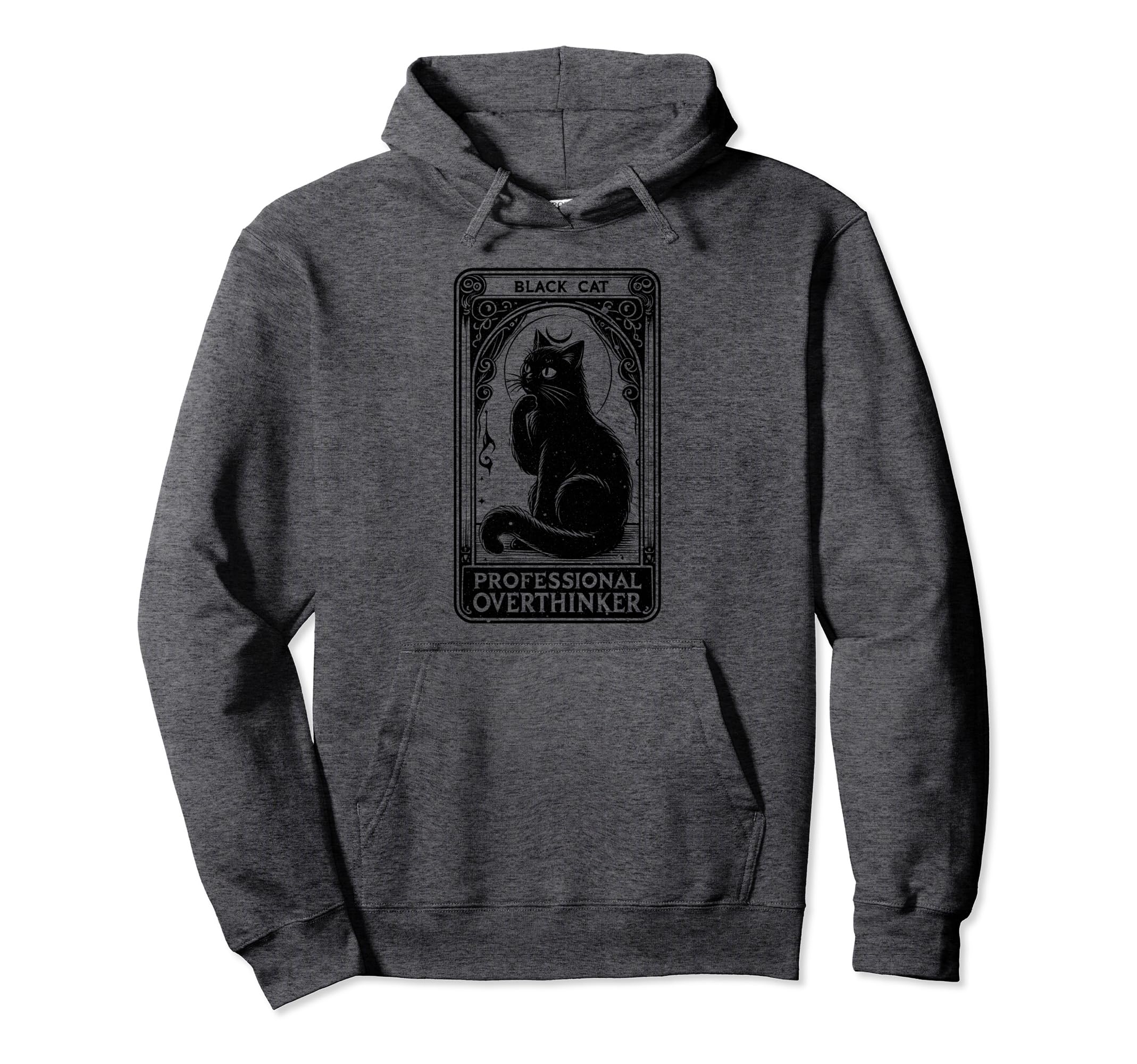 Professional Overthinker Cat Tarot Hoodie - Minimalist Print for Adults - T-Shirt, Sweatshirt, Hoodie