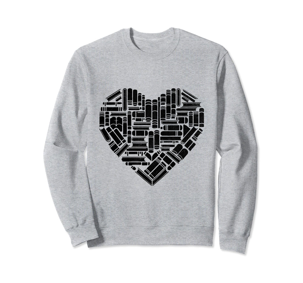 Heart Library Books Book Reading Sweatshirt - Aesthetic Graphic for Adults - T-Shirt, Sweatshirt, Hoodie
